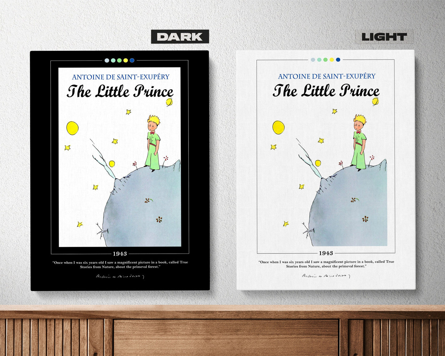 The Little Prince Book Cover Poster | Antoine de Saint-Exupéry, The Little Prince Poster, Book Posters, Canvas Wall Art, Book Lover Gift