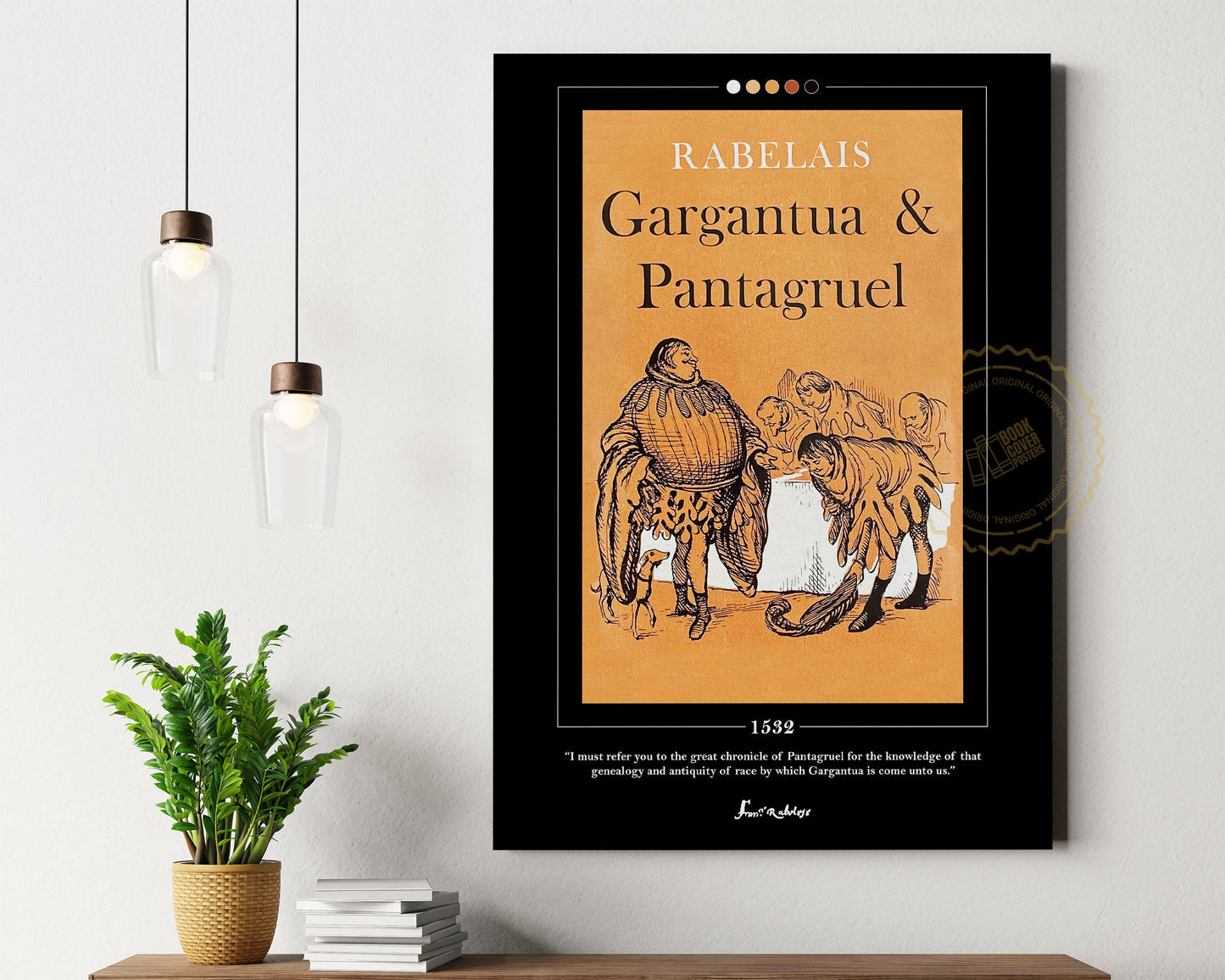 Gargantua and Pantagruel Book Cover Poster | Rabelais, Gargantua Poster, Gargantua Print, Book Posters, Canvas Wall Art, Book Lover Gift