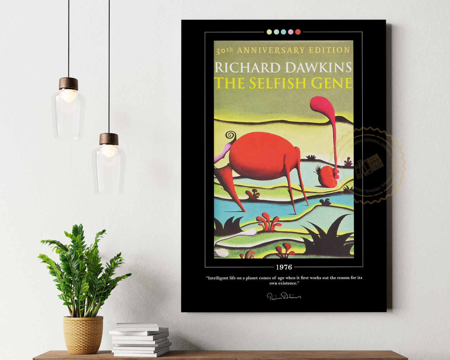 The Selfish Gene Book Cover Poster | Richard Dawkins, The Selfish Gene Poster, Book Posters, Book Art, Canvas Wall Art, Book Lover Gift