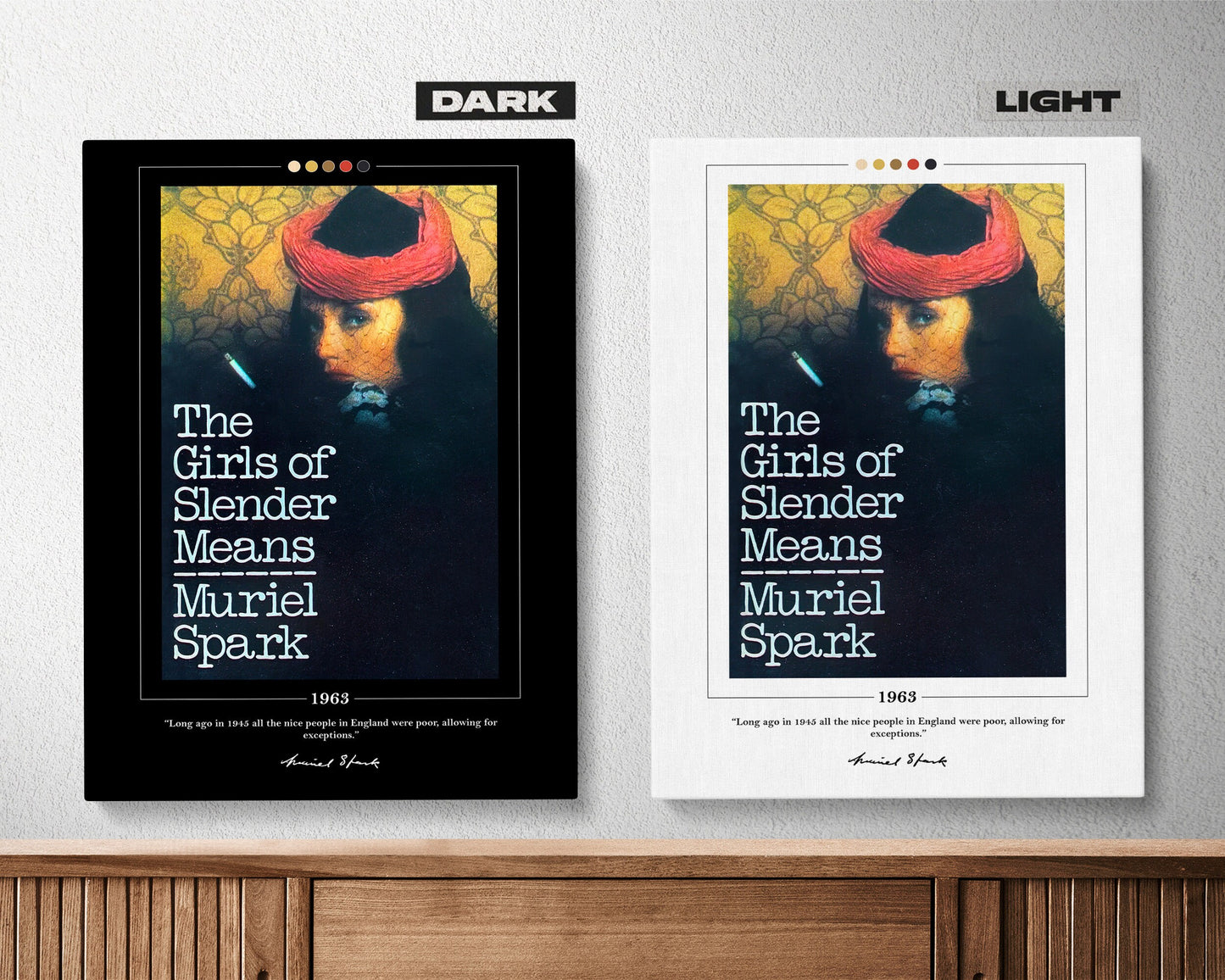 The Girls of Slender Means Book Cover Poster | Muriel Spark, The Girls of Slender Means Poster, Book Posters, Canvas Print, Book Lover Gift