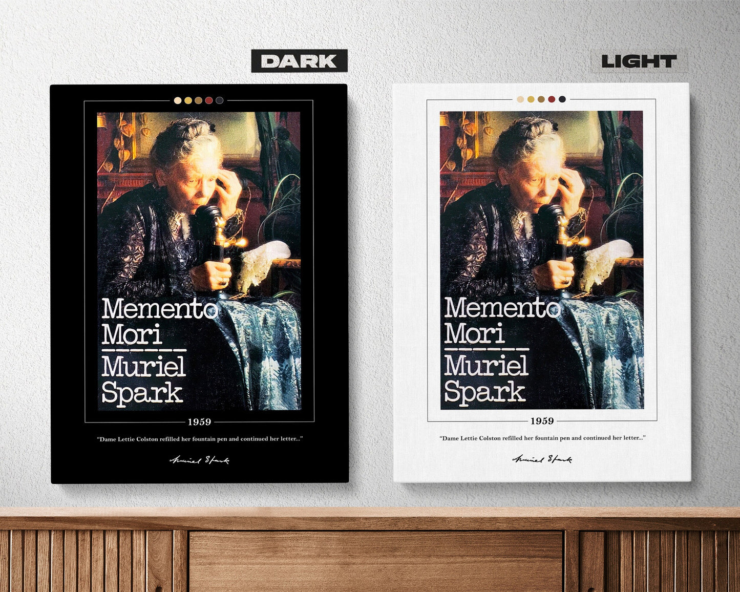 Memento Mori Book Cover Poster | Muriel Spark, Memento Mori Poster, Memento Mori Print, Book Posters, Canvas Wall Art, Book Lover Gift