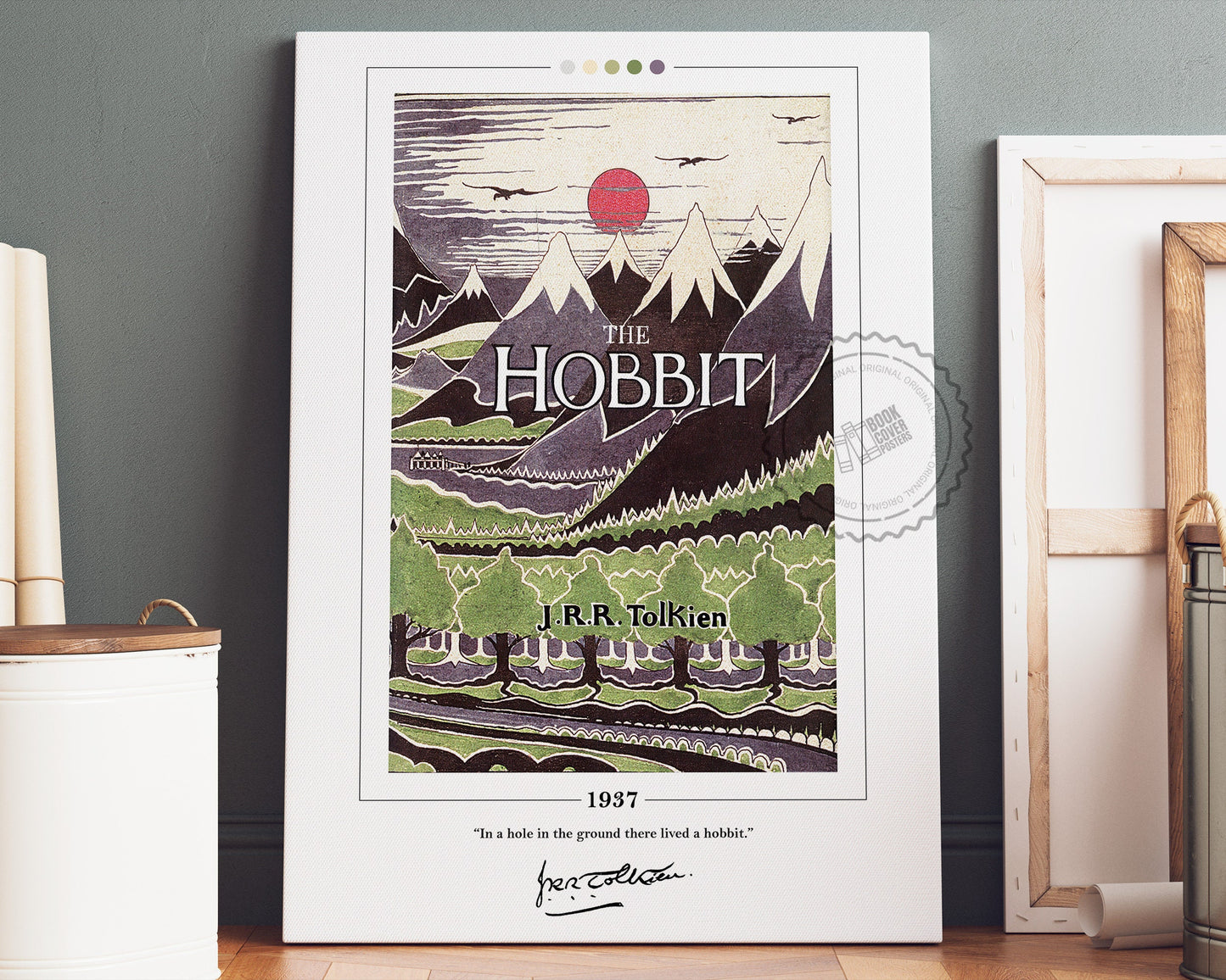 The Hobbit Book Cover Poster | J. R. R. Tolkien, The Hobbit Poster, The Hobbit Print, Book Posters, Canvas Wall Art, Book Lover Gift