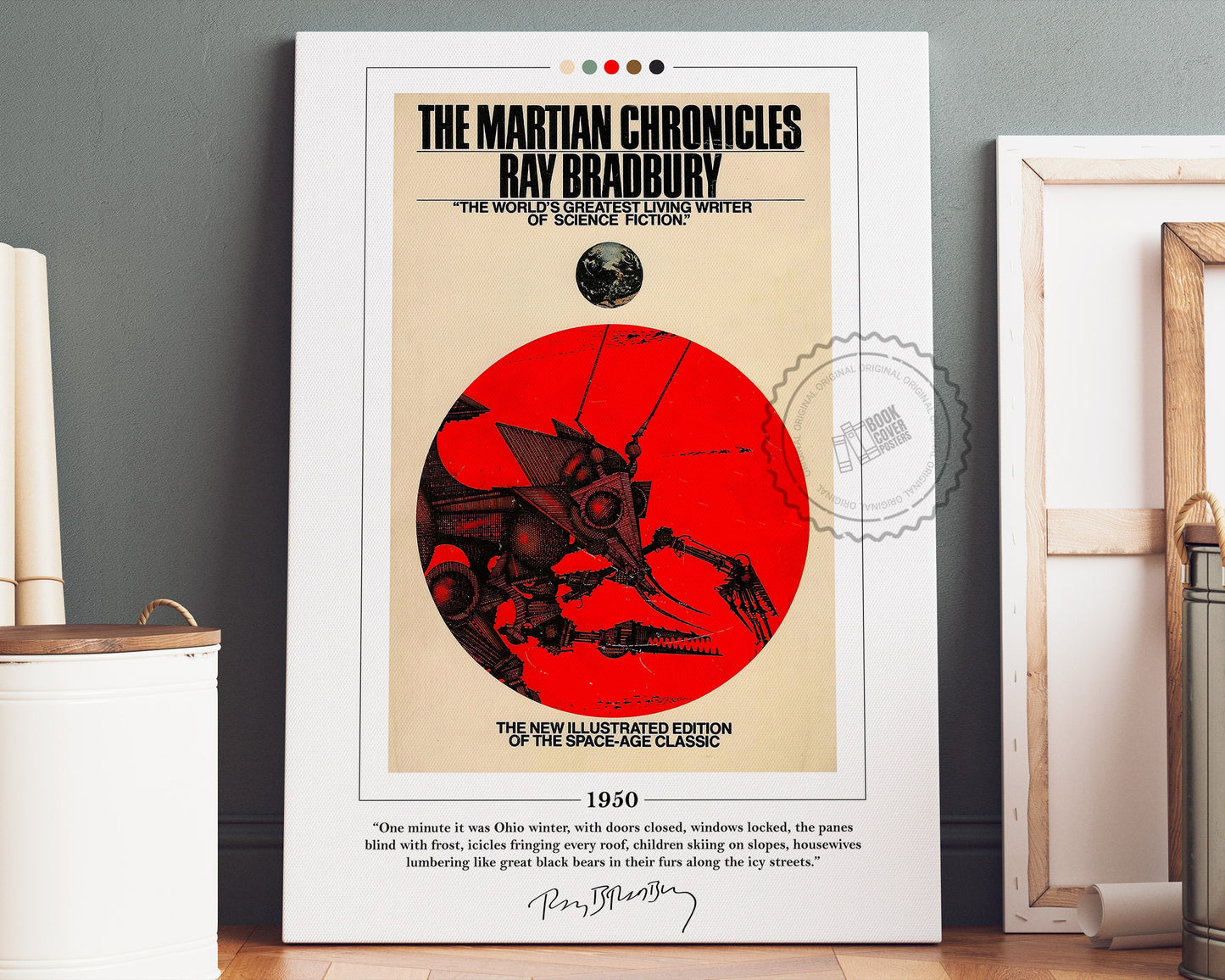 The Martian Chronicles Book Cover Poster | Ray Bradbury, The Martian Chronicles Poster, Book Posters, Canvas Wall Art, Book Lover Gift