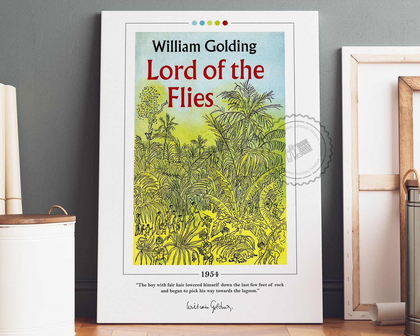 Lord of the Flies Book Cover Poster | William Golding, Lord of the Flies Poster, Lord of the Flies Print, Book Posters, Canvas Wall Art