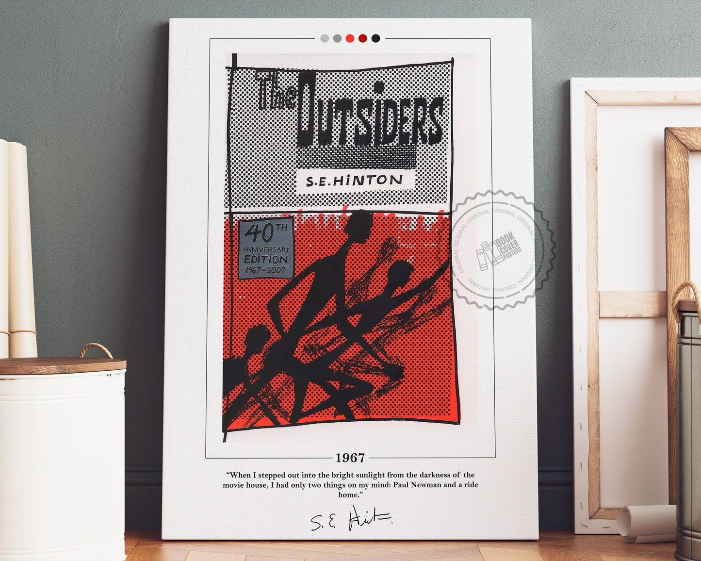The Outsiders Book Cover Poster | S. E. Hinton, The Outsiders Poster, The Outsiders Print, Book Posters, Canvas Wall Art, Book Lover Gift