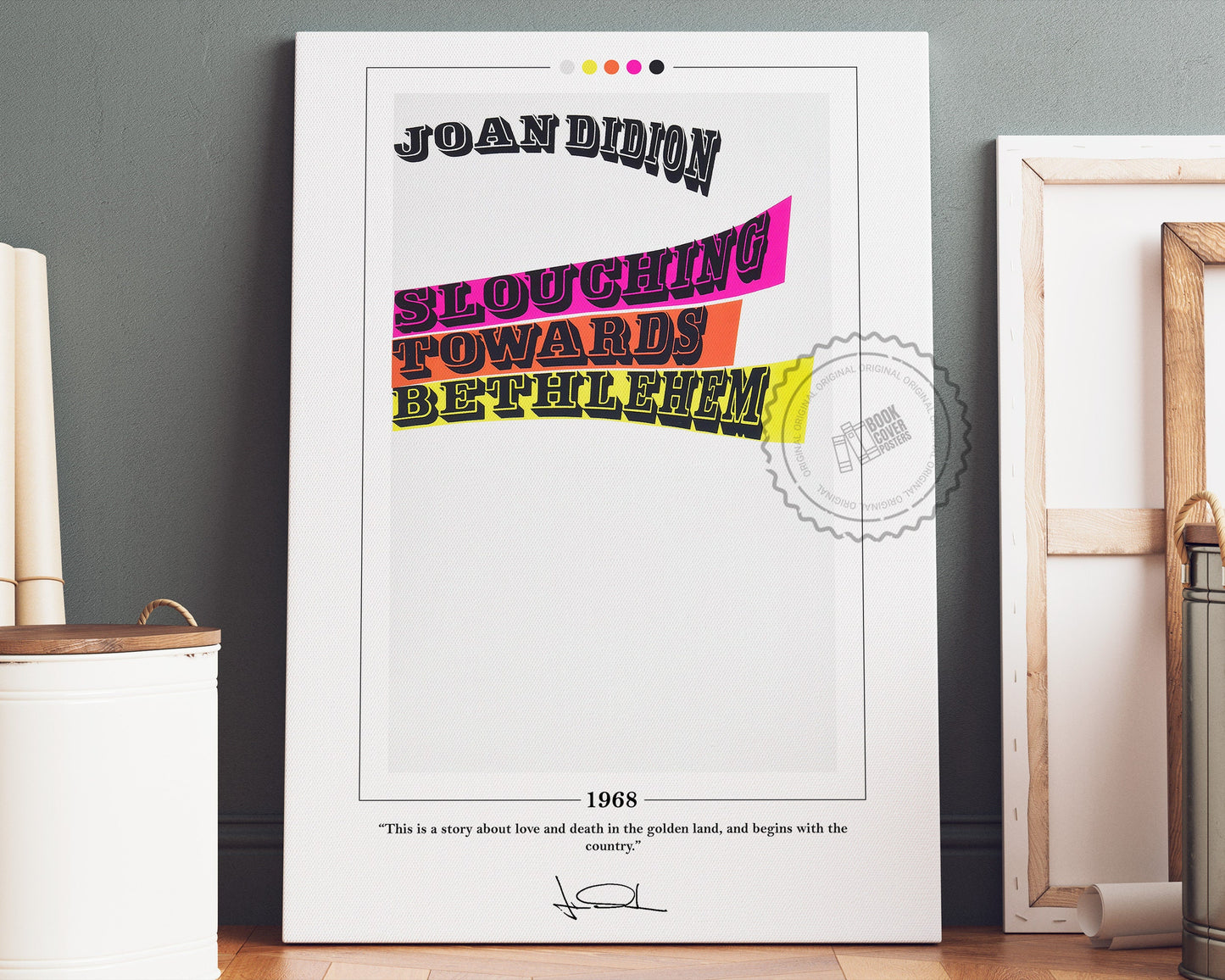 Slouching Towards Bethlehem Book Cover Poster | Joan Didion, Slouching Towards Bethlehem Poster, Book Posters, Book Art, Book Lover Gift