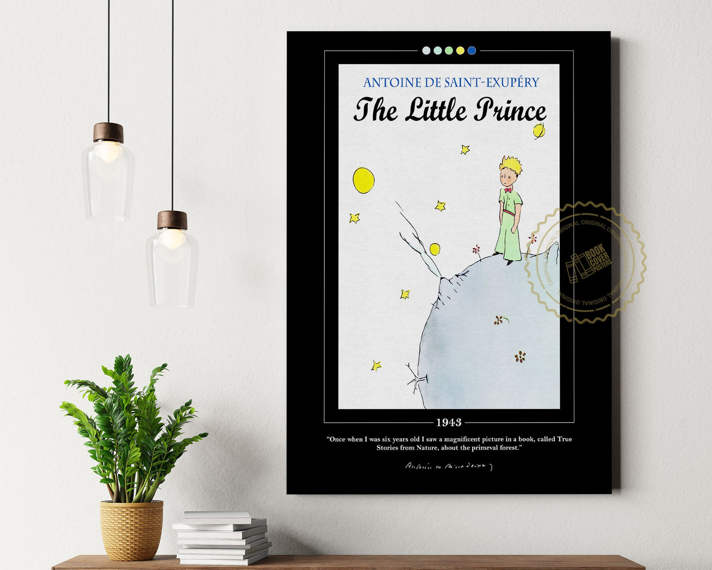 The Little Prince Book Cover Poster | Antoine de Saint-Exupéry, The Little Prince Poster, Book Posters, Canvas Wall Art, Book Lover Gift