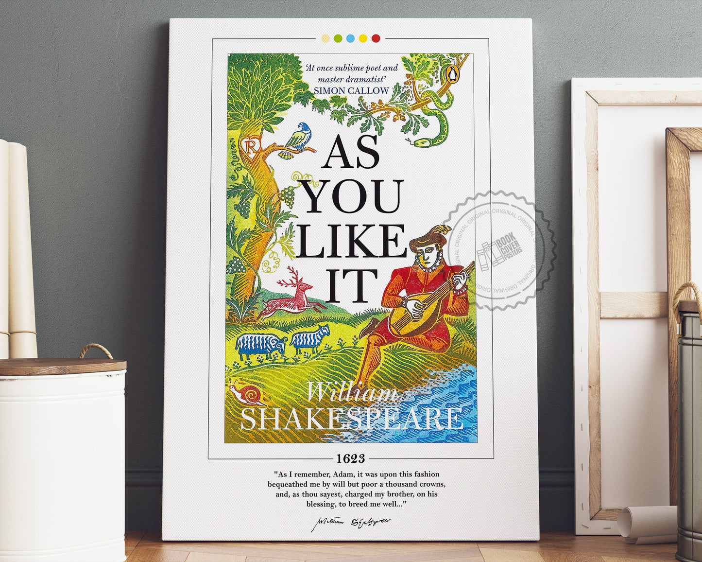 As You Like It Book Cover Poster | William Shakespeare, As You Like It Poster, As You Like It Print, Book Posters, Book Art, Book Lover Gift