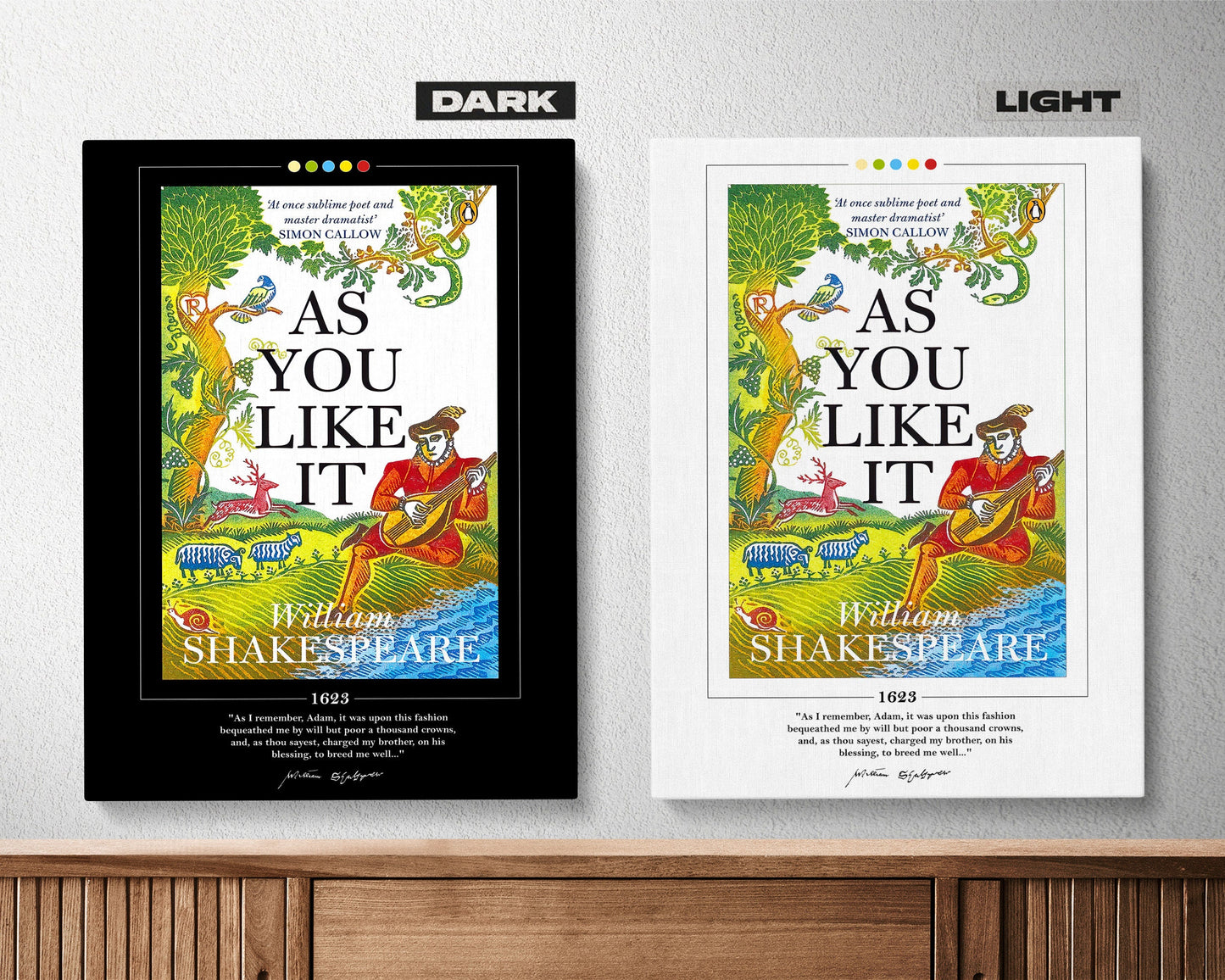 As You Like It Book Cover Poster | William Shakespeare, As You Like It Poster, As You Like It Print, Book Posters, Book Art, Book Lover Gift