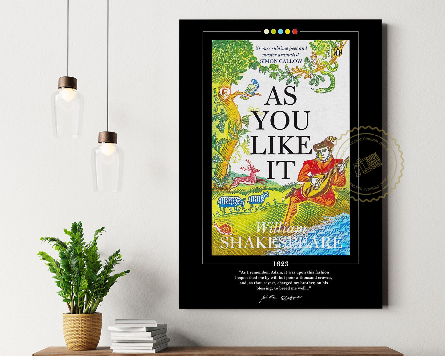 As You Like It Book Cover Poster | William Shakespeare, As You Like It Poster, As You Like It Print, Book Posters, Book Art, Book Lover Gift