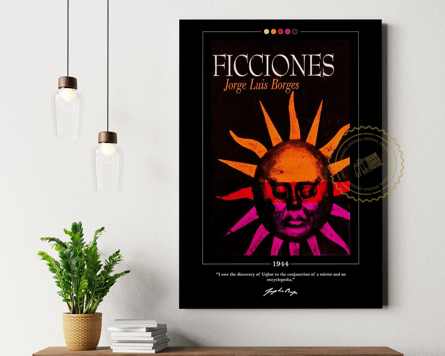 Ficciones Book Cover Poster | Jorge Luis Borges, Ficciones Poster, Ficciones Print, Book Posters, Canvas Wall Art, Book Art, Book Lover Gift