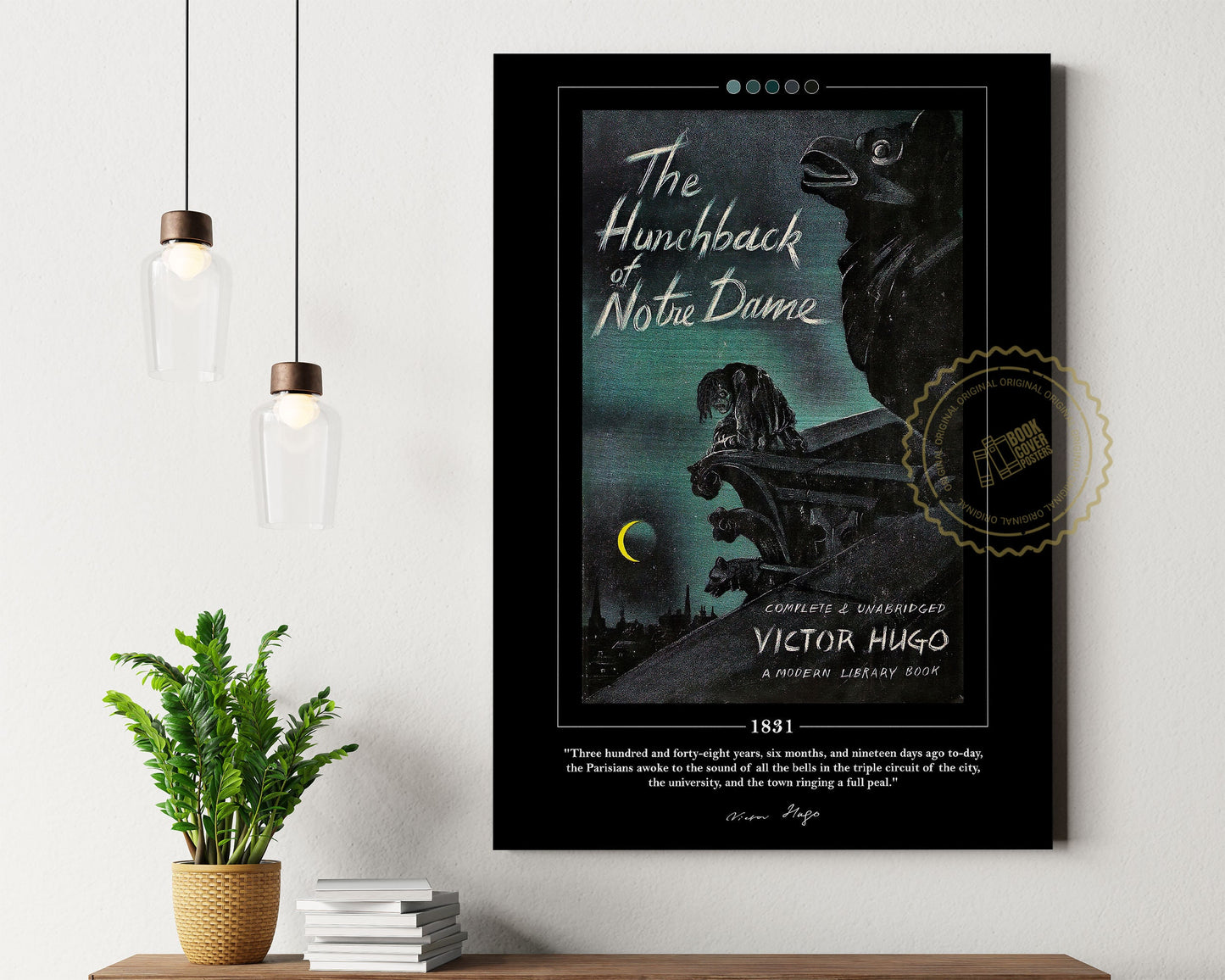 The Hunchback of Notre Dame Book Cover Poster | Victor Hugo, The Hunchback of Notre Dame Poster, Book Posters, Book Art, Book Lover Gift