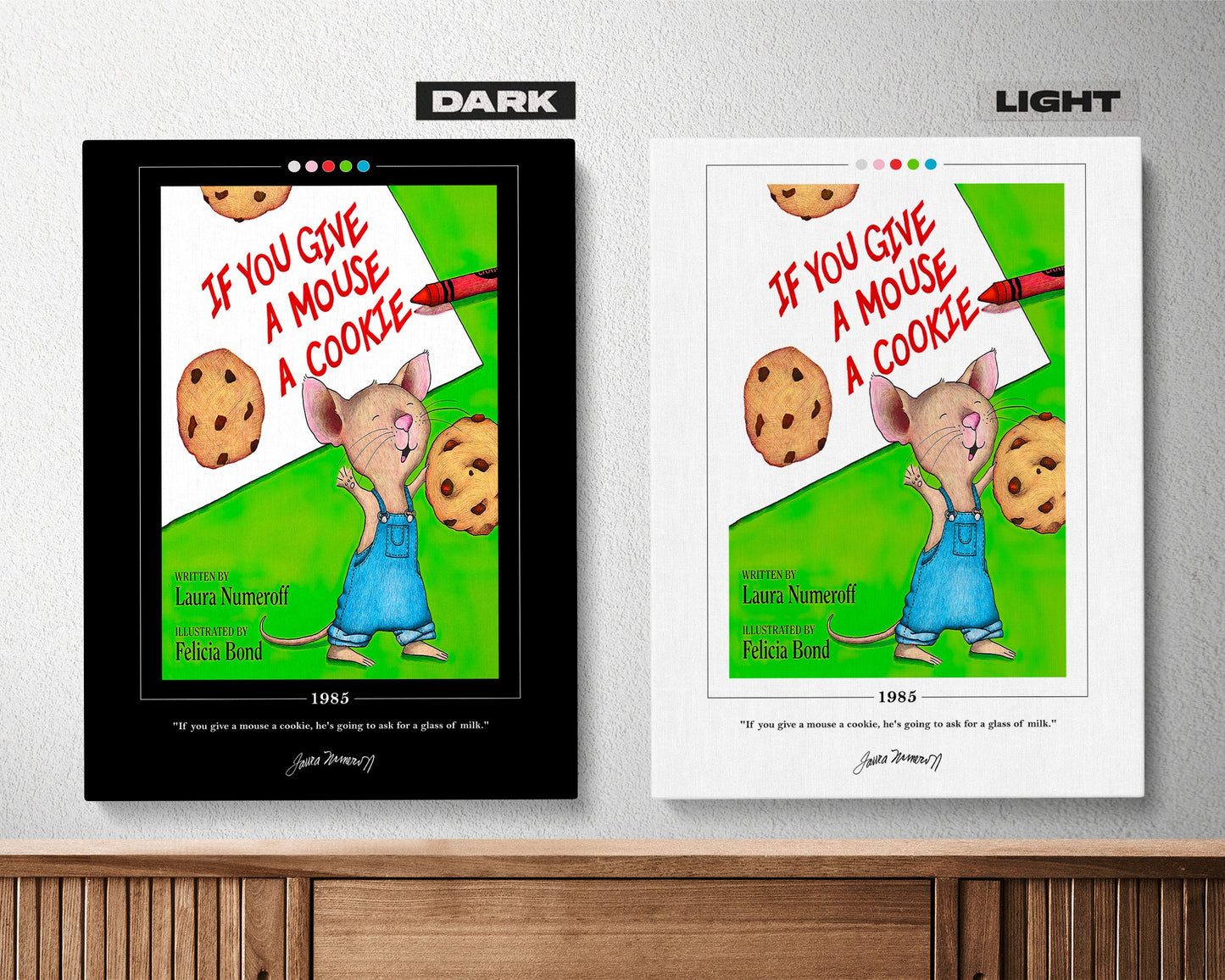 If You Give a Mouse a Cookie Book Cover Poster | Laura Numeroff, If You Give a Mouse a Cookie Poster, Book Poster, Book Art, Book Lover Gift