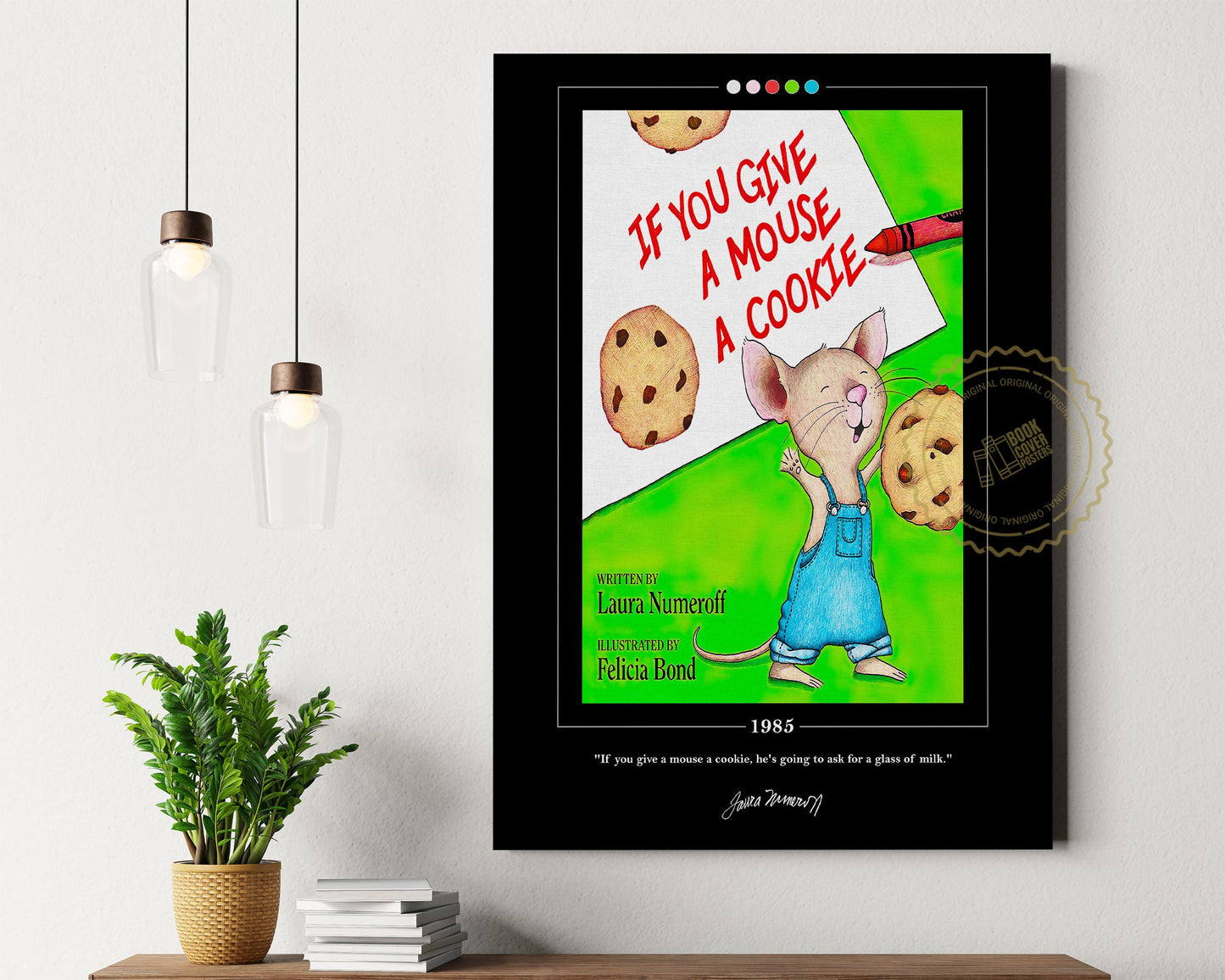 If You Give a Mouse a Cookie Book Cover Poster | Laura Numeroff, If You Give a Mouse a Cookie Poster, Book Poster, Book Art, Book Lover Gift