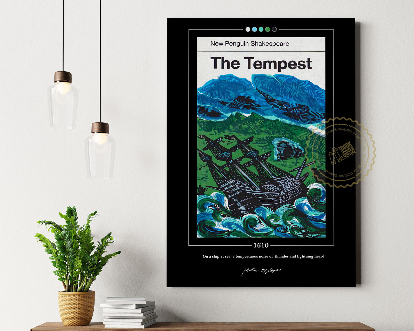 The Tempest Book Cover Poster | William Shakespeare, The Tempest Poster, The Tempest Print, Book Posters, Canvas Wall Art, Book Lover Gift