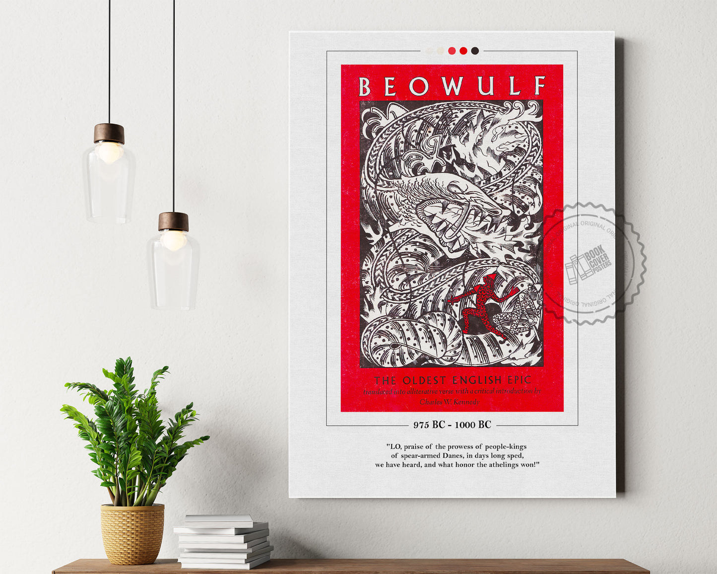 Beowulf Book Cover Poster | Beowulf Poster, Beowulf Print, Book Posters, Book Prints, Book Art, Beowulf Canvas Wall Art, Book Lover Gift