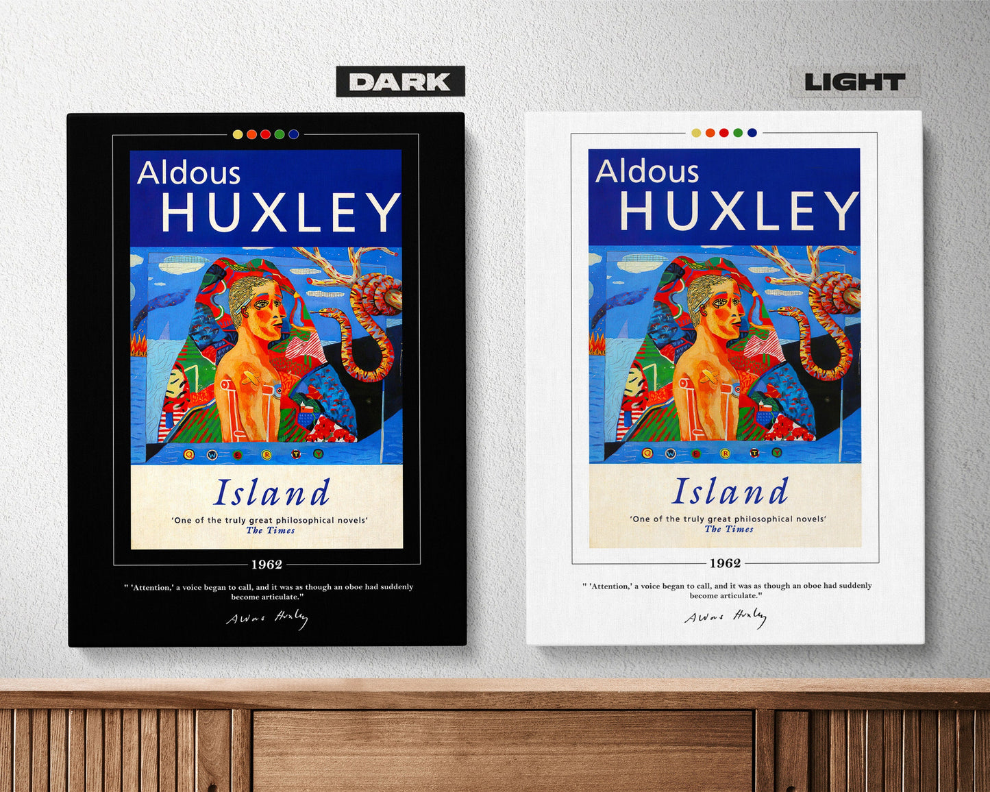 Island Book Cover Poster | Aldous Huxley, Island Poster, Island Print, Book Posters, Book Print, Canvas Wall Art, Book Art, Book Lover Gift