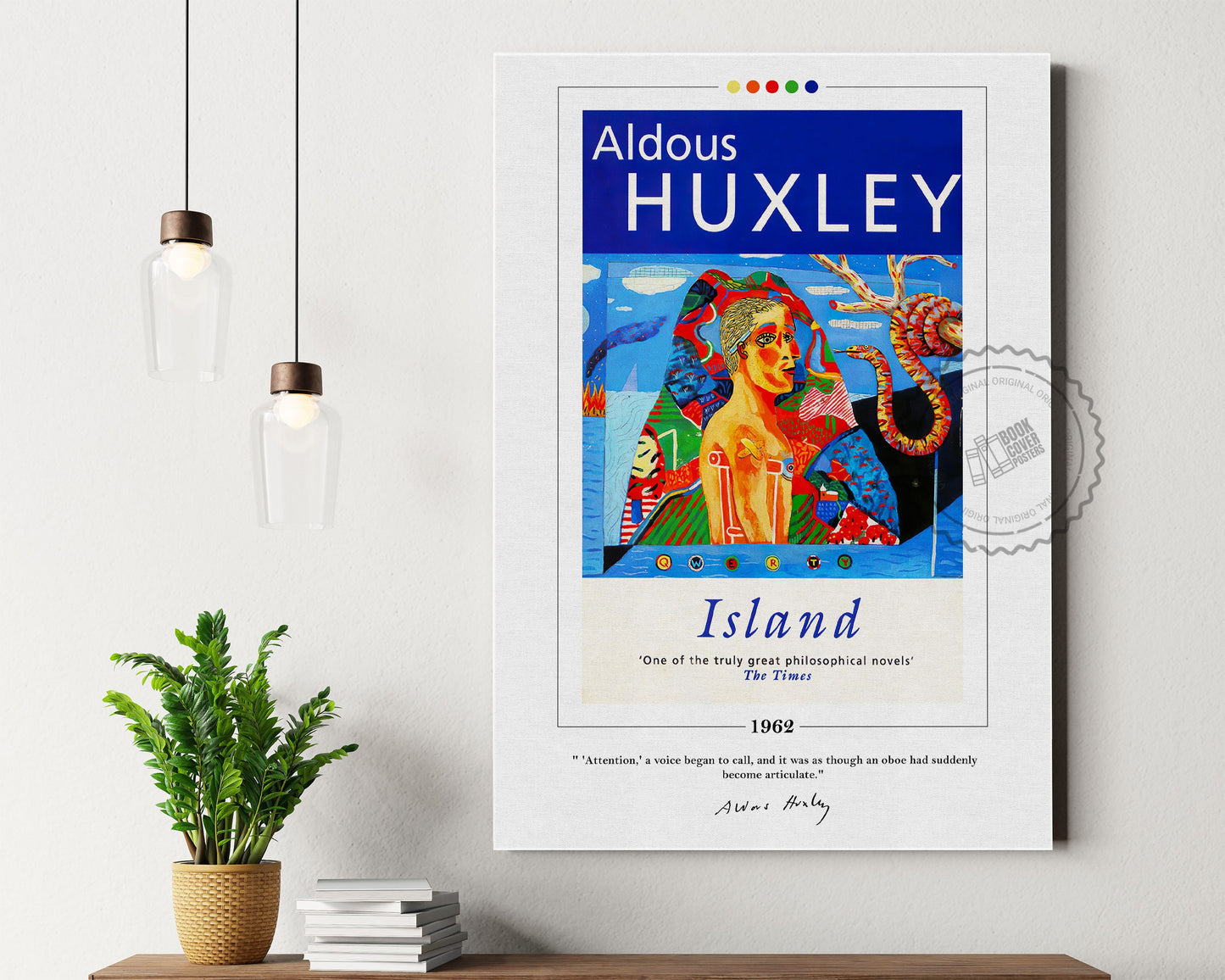Island Book Cover Poster | Aldous Huxley, Island Poster, Island Print, Book Posters, Book Print, Canvas Wall Art, Book Art, Book Lover Gift