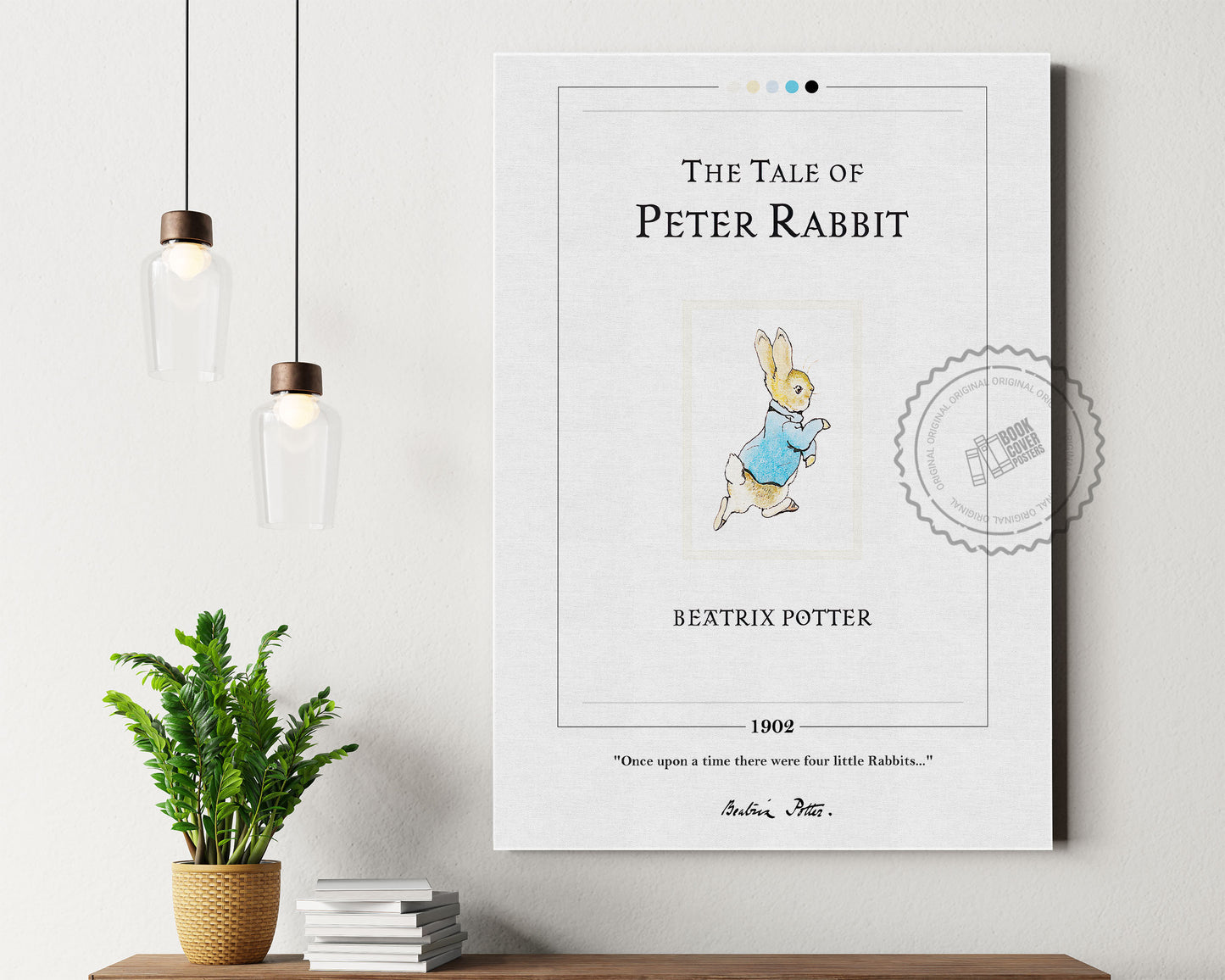 The Tale of Peter Rabbit Book Cover Poster | Beatrix Potter, The Tale of Peter Rabbit Poster, Book Posters, Canvas Wall Art, Book Lover Gift