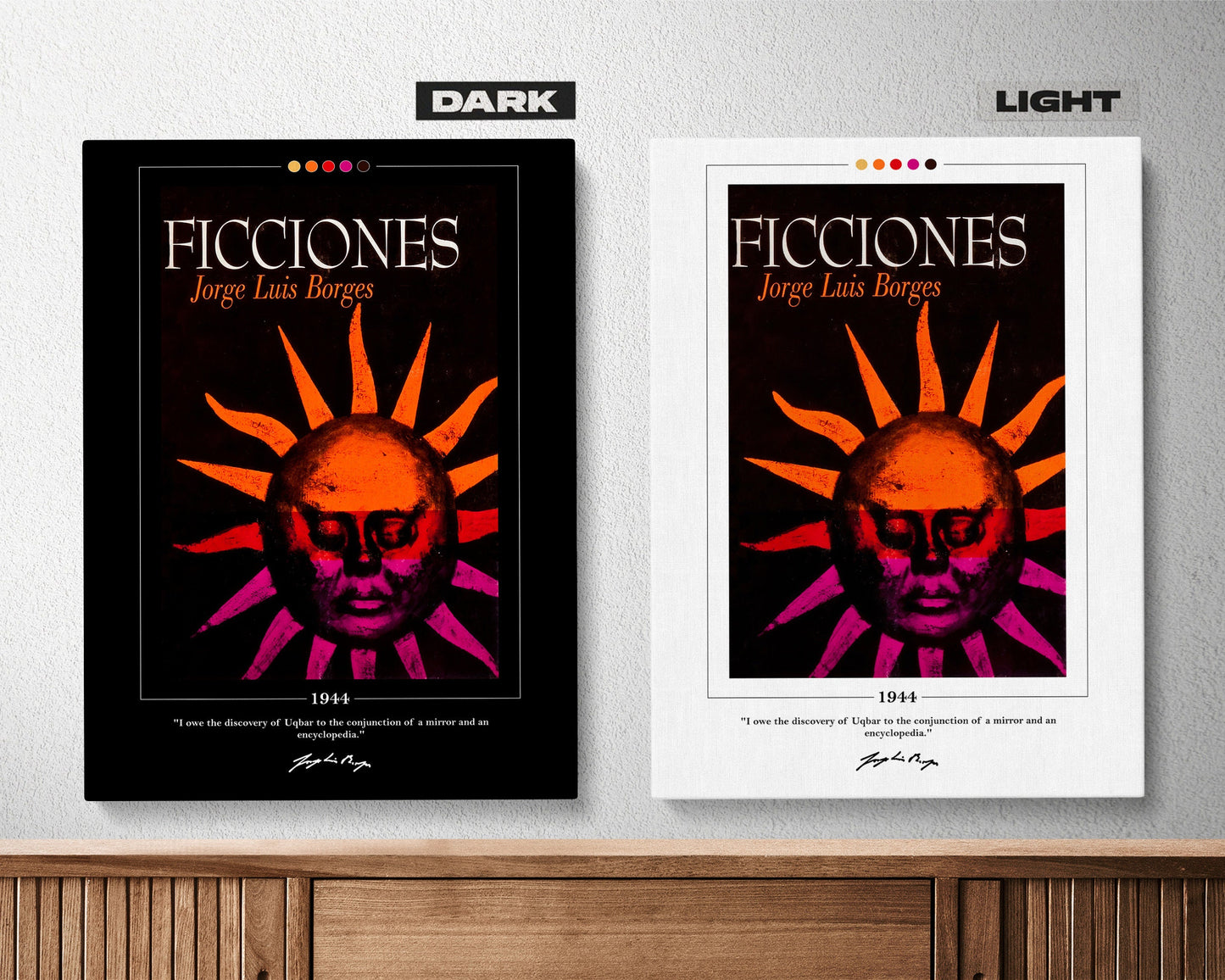 Ficciones Book Cover Poster | Jorge Luis Borges, Ficciones Poster, Ficciones Print, Book Posters, Canvas Wall Art, Book Art, Book Lover Gift
