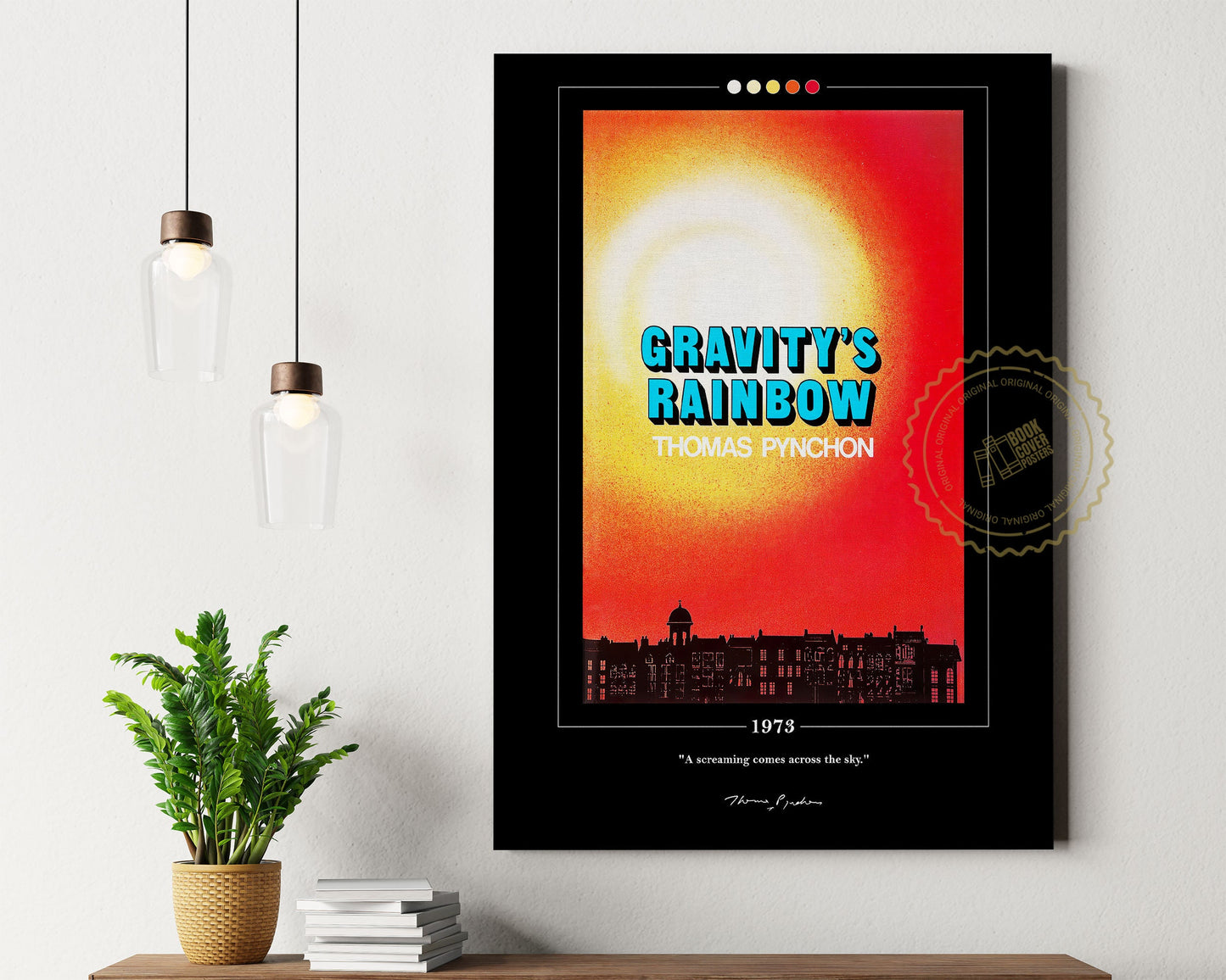 Gravity's Rainbow Book Cover Poster | Thomas Pynchon, Gravity's Rainbow Poster, Book Posters, Canvas Wall Art, Book Art, Book Lover Gift
