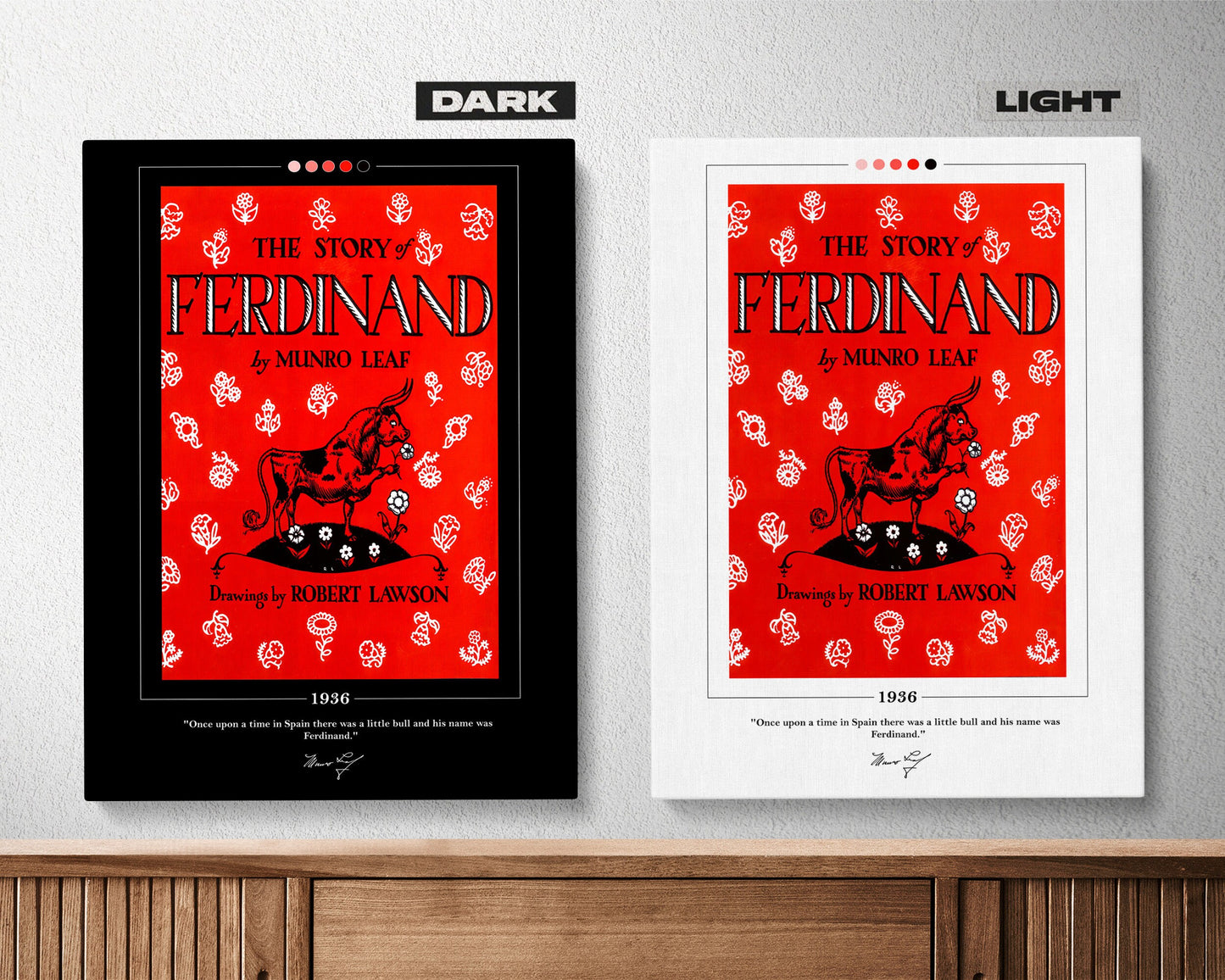 The Story of Ferdinand Book Cover Poster | Munro Leaf, The Story of Ferdinand Poster, Book Posters, Canvas Wall Art, Book Lover Gift
