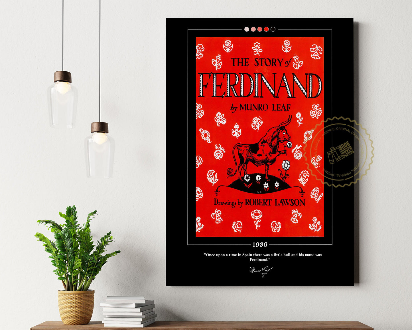 The Story of Ferdinand Book Cover Poster | Munro Leaf, The Story of Ferdinand Poster, Book Posters, Canvas Wall Art, Book Lover Gift