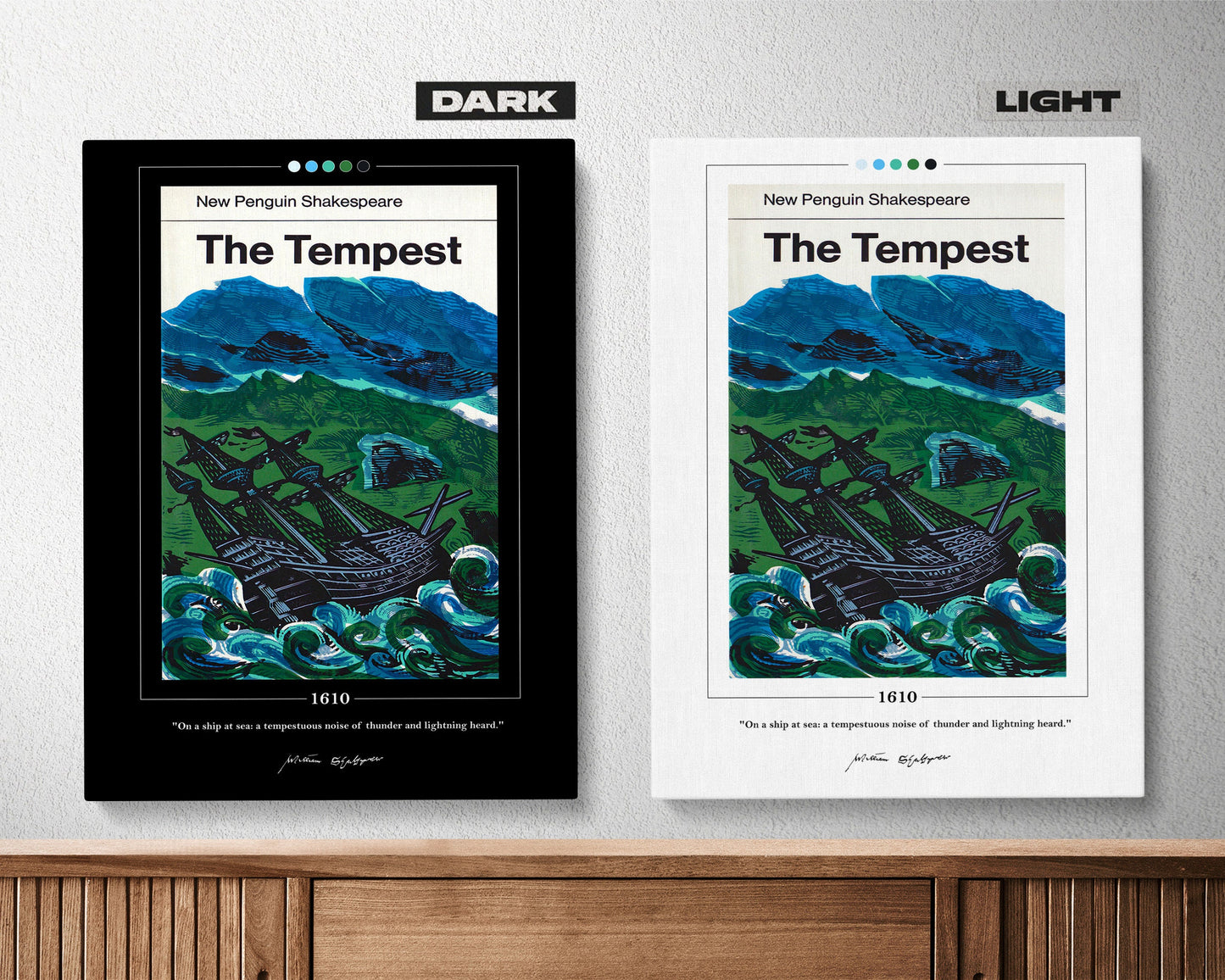 The Tempest Book Cover Poster | William Shakespeare, The Tempest Poster, The Tempest Print, Book Posters, Canvas Wall Art, Book Lover Gift