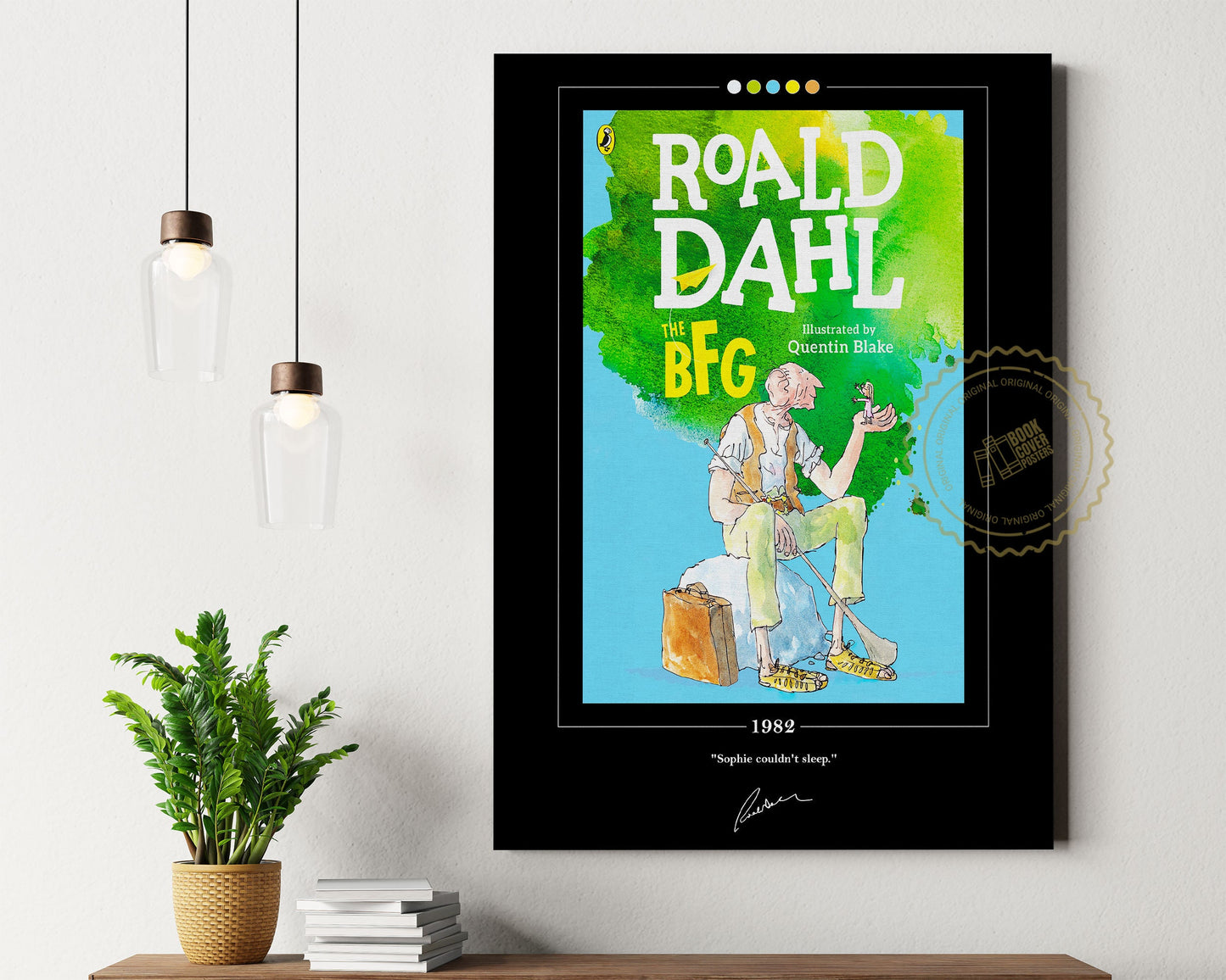The BFG Book Cover Poster | Roald Dahl, The BFG Poster, The BFG Print, Book Posters, Book Prints, Canvas Wall Art, Book Art, Book Lover Gift
