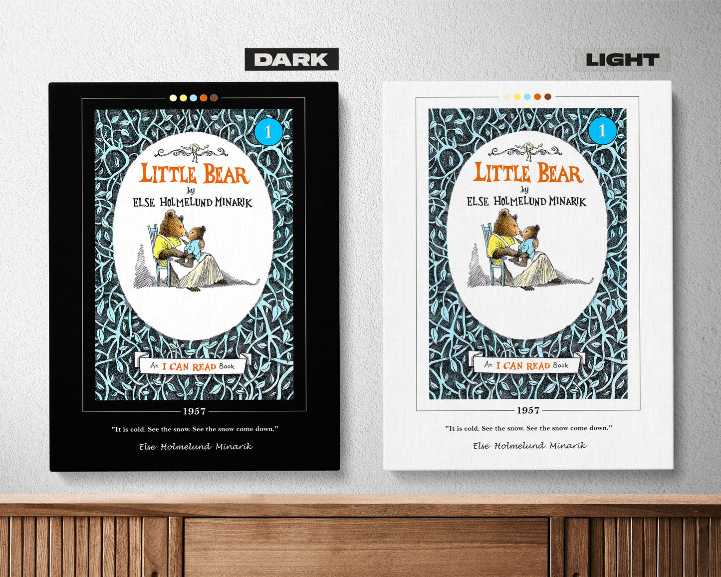 Little Bear Book Cover Poster | Else Holmelund Minarik, Little Bear Poster, Little Bear Print, Book Poster, Canvas Wall Art, Book Lover Gift