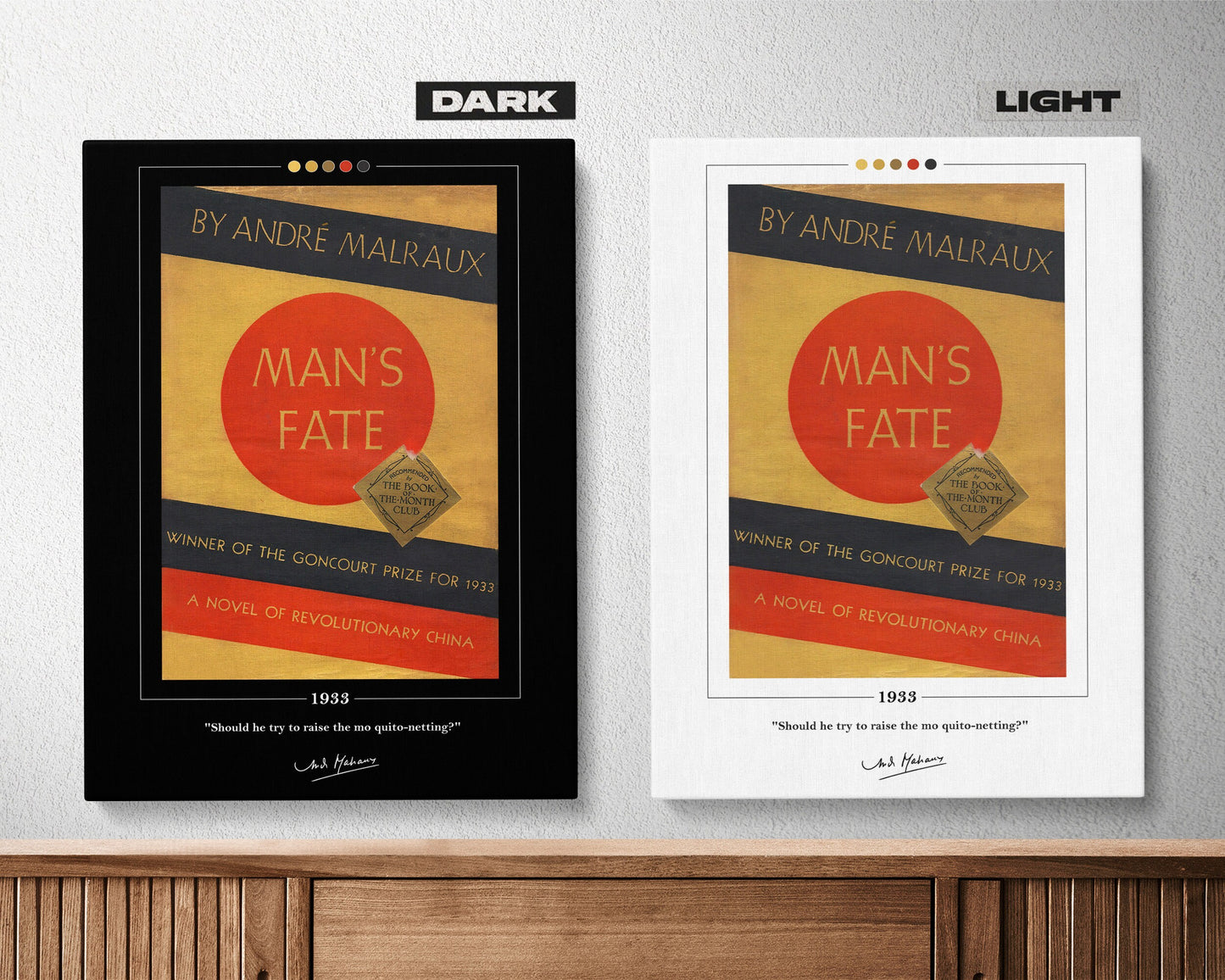 Man's Fate Book Cover Poster | Andre Malraux, Man's Fate Poster, Man's Fate Print, Book Posters, Book Art, Canvas Wall Art, Book Lover Gift