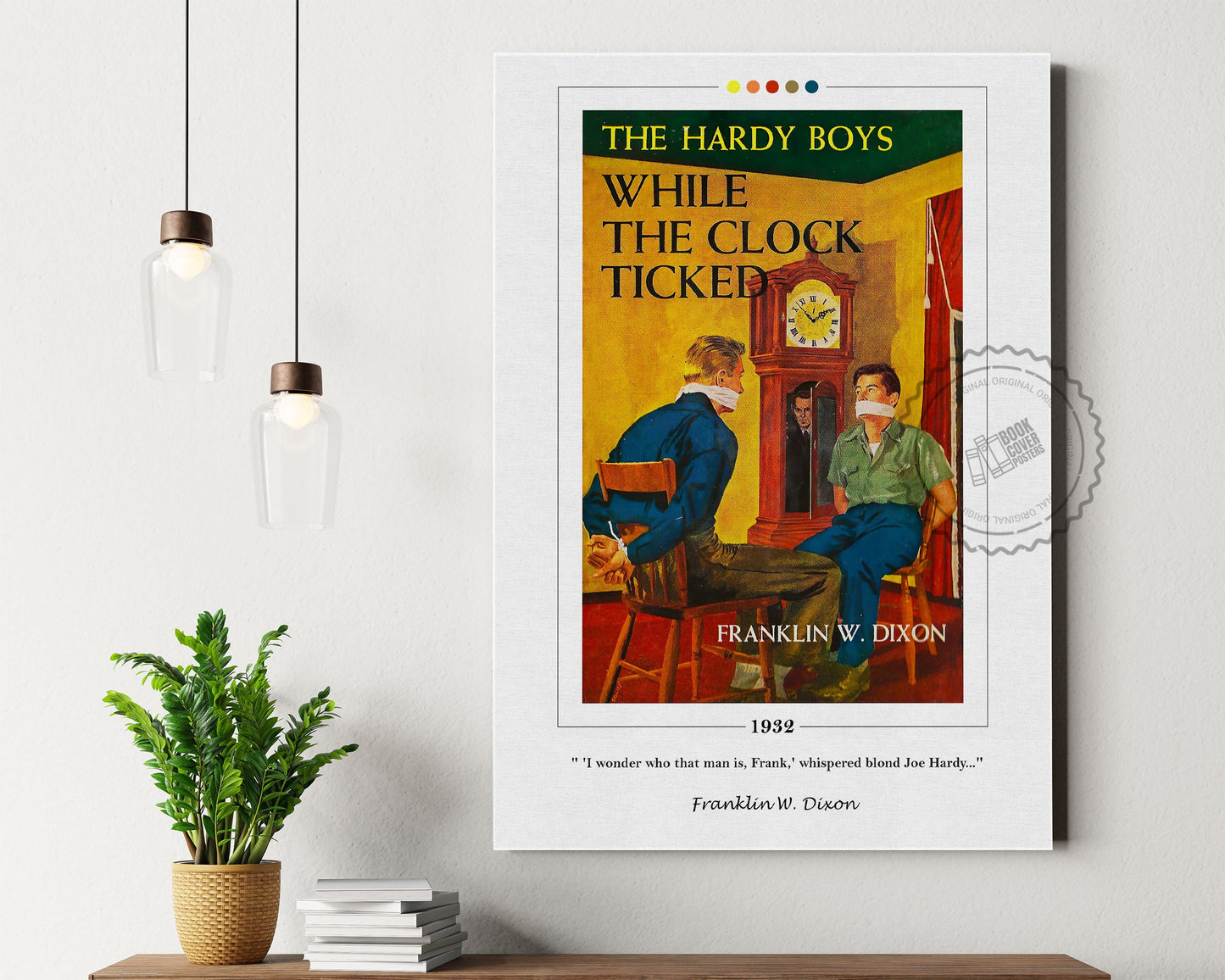 While the Clock Ticked Book Cover Poster | Franklin W. Dixon, While the Clock Ticked Poster, Book Posters, Canvas Wall Art, Book Lover Gift