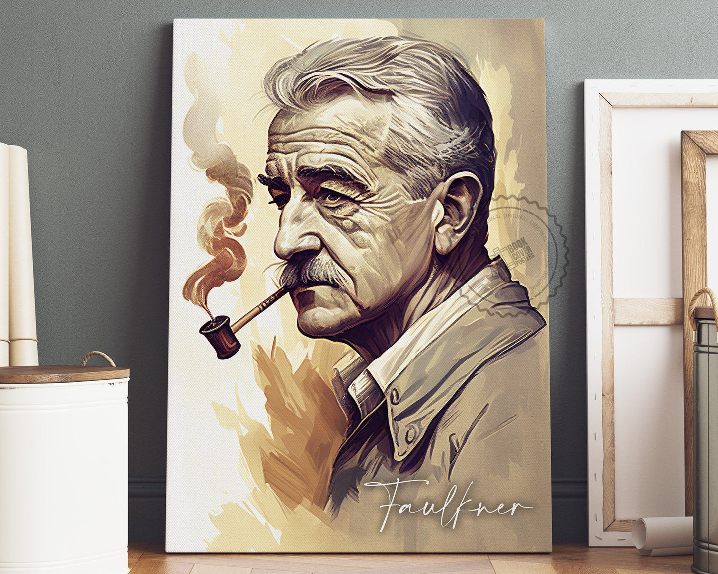 William Faulkner Poster Canvas | William Faulkner Canvas Wall Art, William Faulkner Print, Book Posters, Book Art, Book Lover Gift