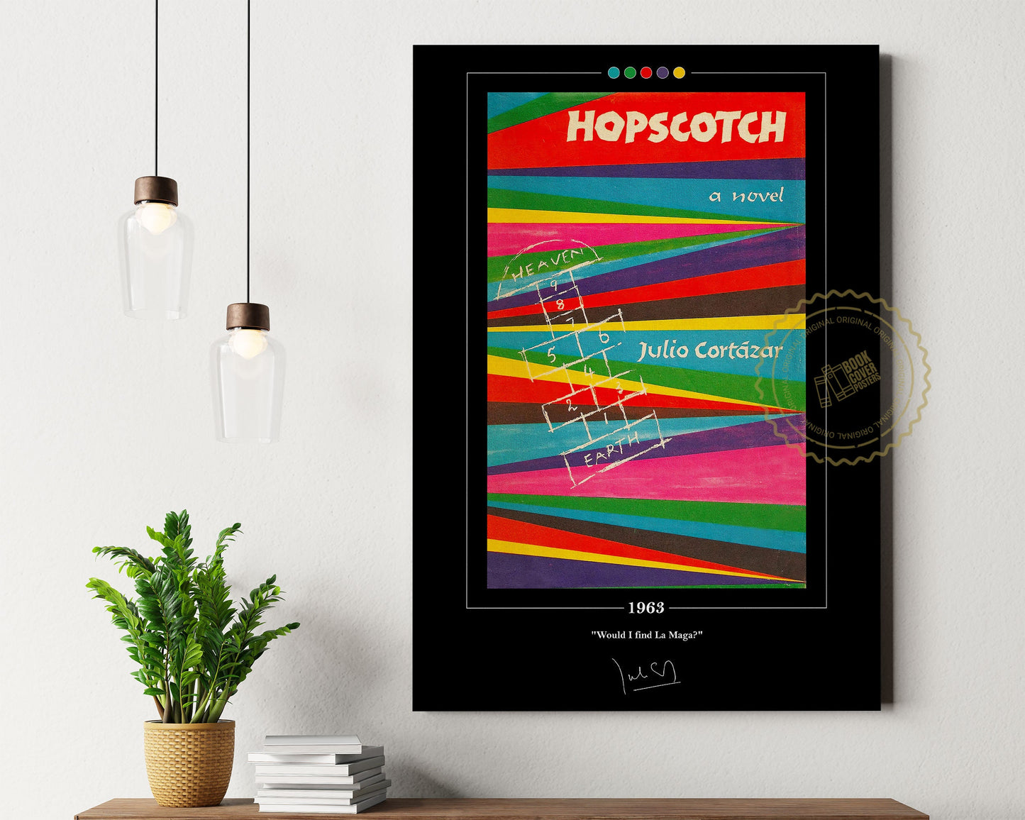 Hopscotch Book Cover Poster | Julio Cortazar, Hopscotch Poster, Hopscotch Print, Book Posters, Book Art, Canvas Wall Art, Book Lover Gift
