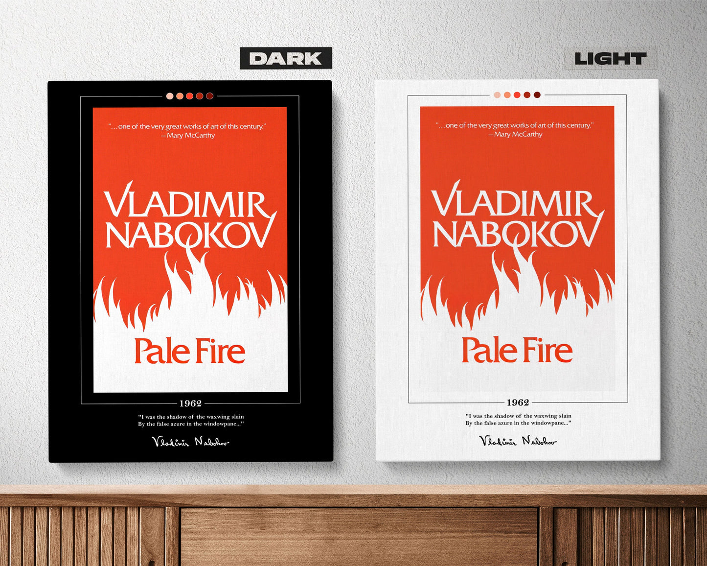Pale Fire Book Cover Poster | Vladimir Nabokov, Pale Fire Poster, Pale Fire Print, Book Posters, Canvas Wall Art, Book Art, Book Lover Gift