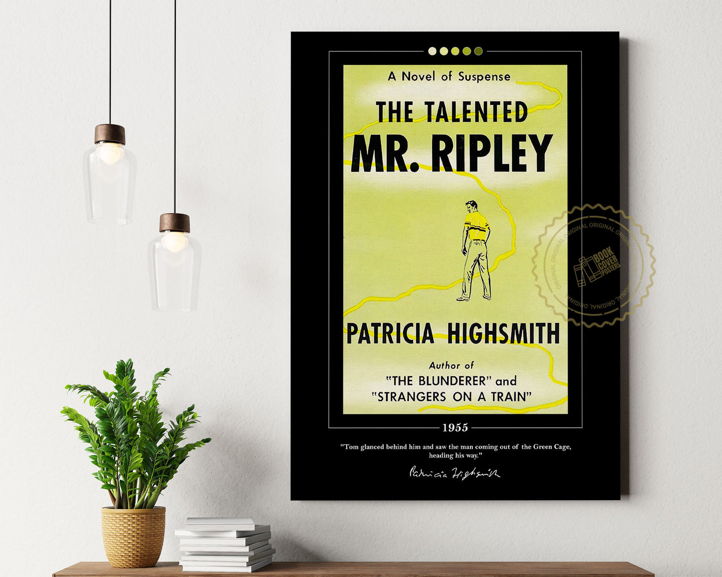 The Talented Mr Ripley Book Cover Poster | Patricia Highsmith, Talented Mr Ripley Poster, Book Posters, Book Art, Book Lover Gift