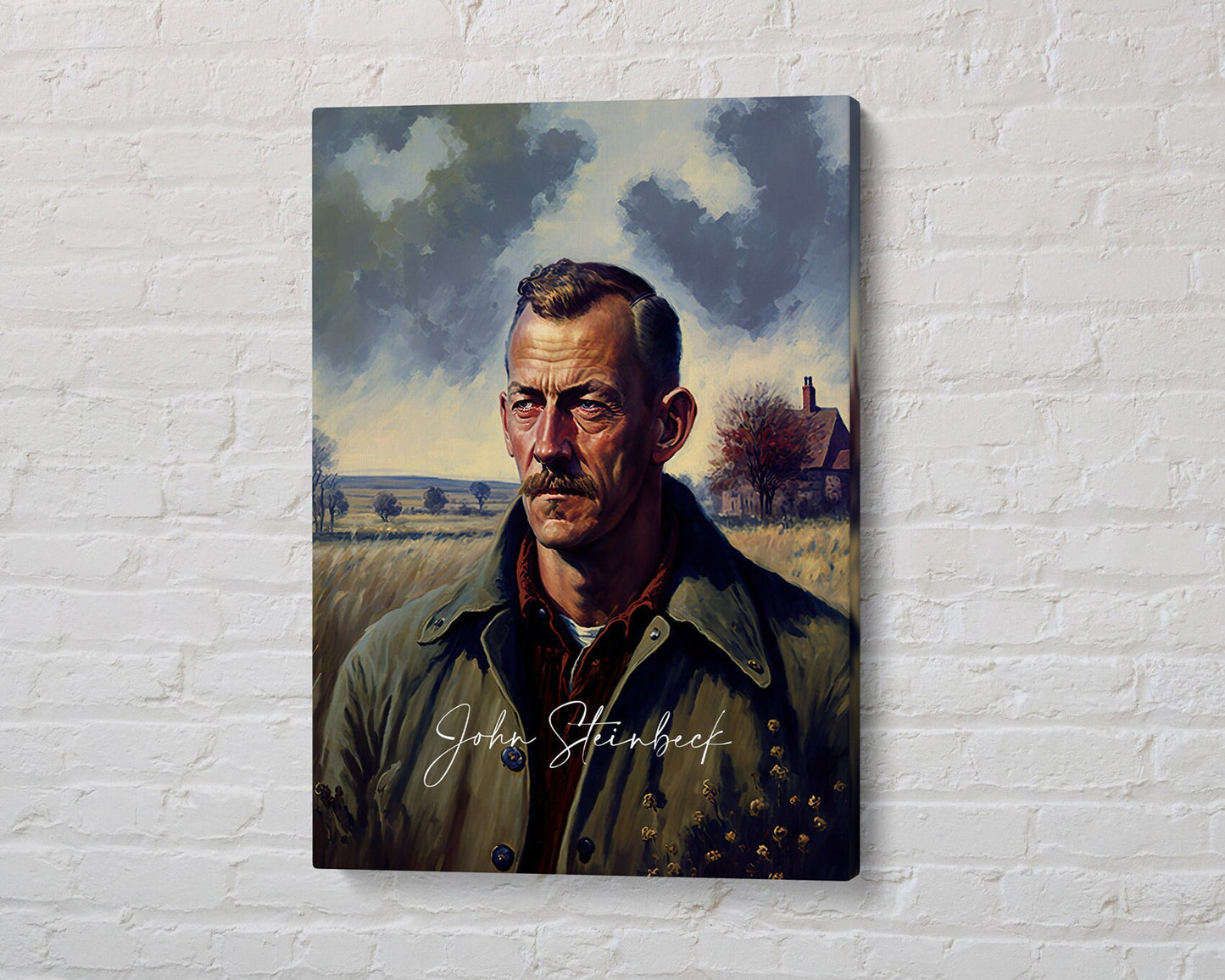John Steinbeck Poster Canvas | John Steinbeck Canvas Wall Art, John Steinbeck Print, Book Posters, Book Art, Book Lover Gift
