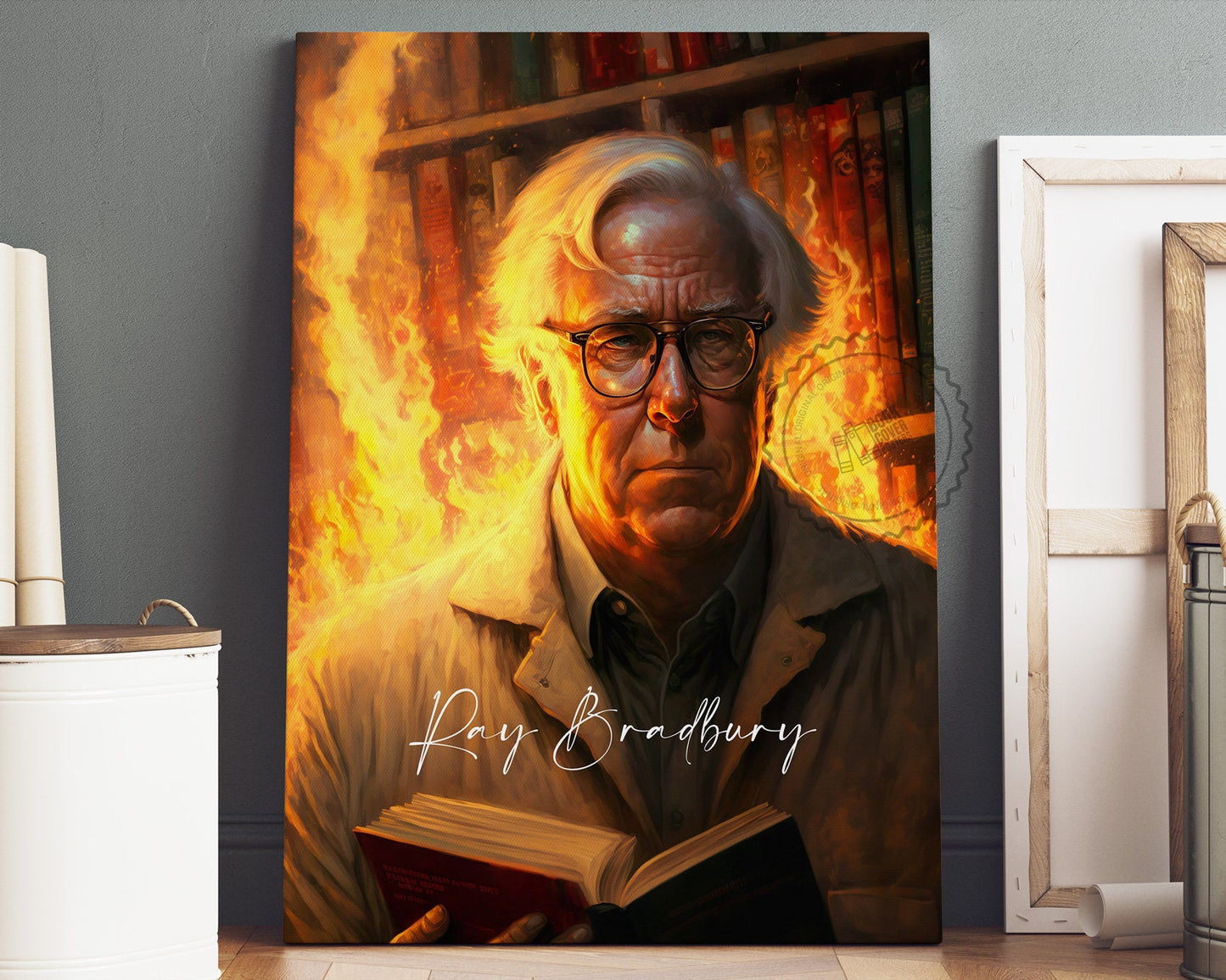 Ray Bradbury Poster Canvas | Ray Bradbury Canvas Wall Art, Ray Bradbury Print, Book Posters, Book Art, Book Lover Gift