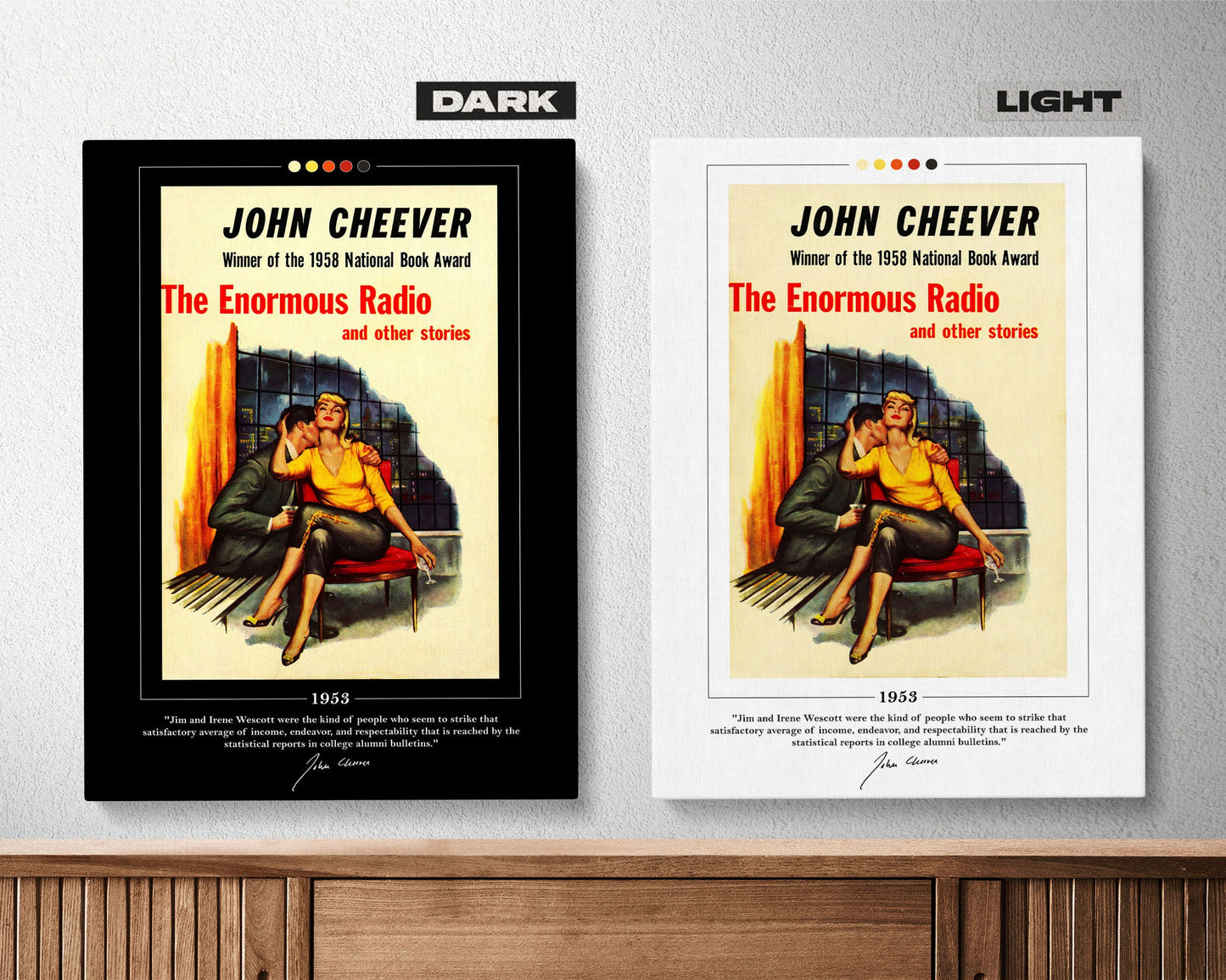 The Enormous Radio Book Cover Poster | John Cheever, Enormous Radio Poster, Enormous Radio Print, Book Posters, Book Art, Canvas Wall Art