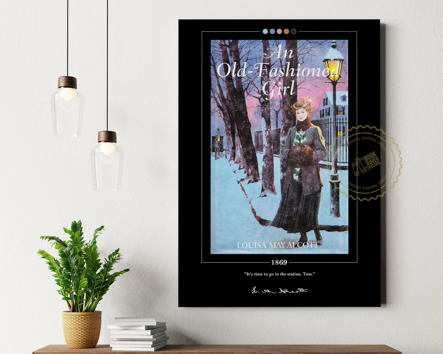 An Old Fashioned Girl Book Cover Poster | Louisa May Alcott, An Old Fashioned Girl Poster, Book Posters, Canvas Wall Art, Book Lover Gift