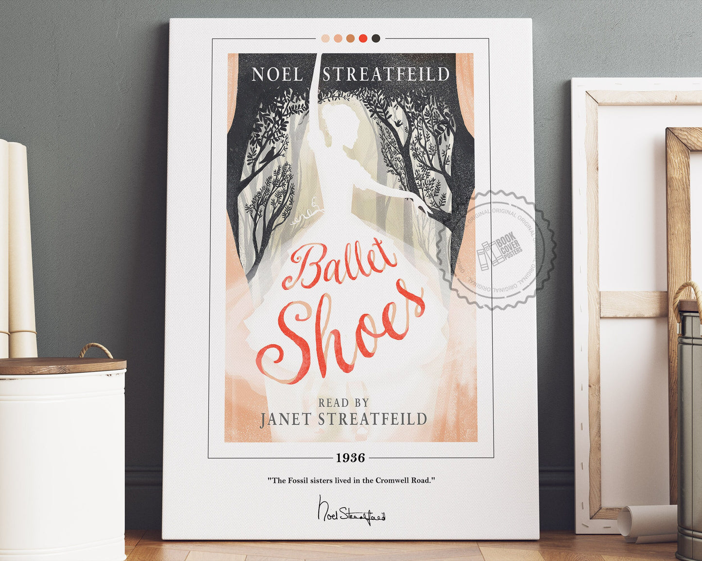 Ballet Shoes Book Cover Poster | Noel Streatfeild, Ballet Shoes Poster, Ballet Shoes Print, Book Posters, Canvas Wall Art, Book Lover Gift