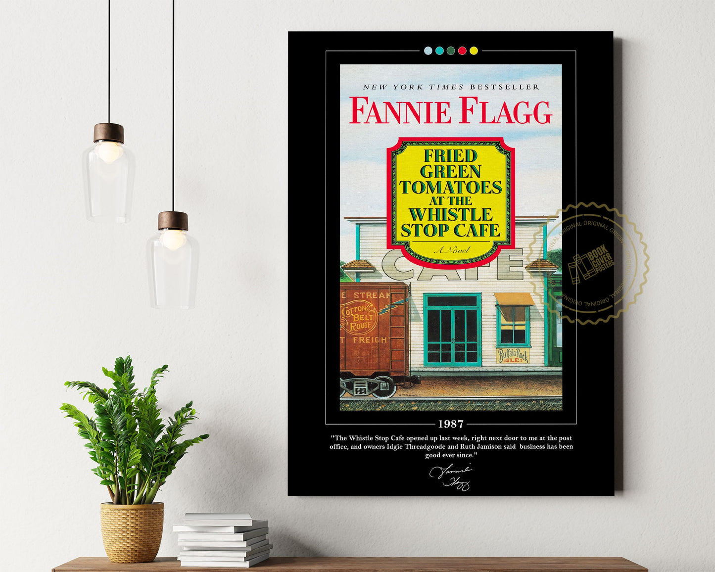 Fried Green Tomatoes at the Whistle Stop Cafe Book Cover Poster | Fannie Flagg, Book Posters, Canvas Wall Art, Book Art, Book Lover Gift