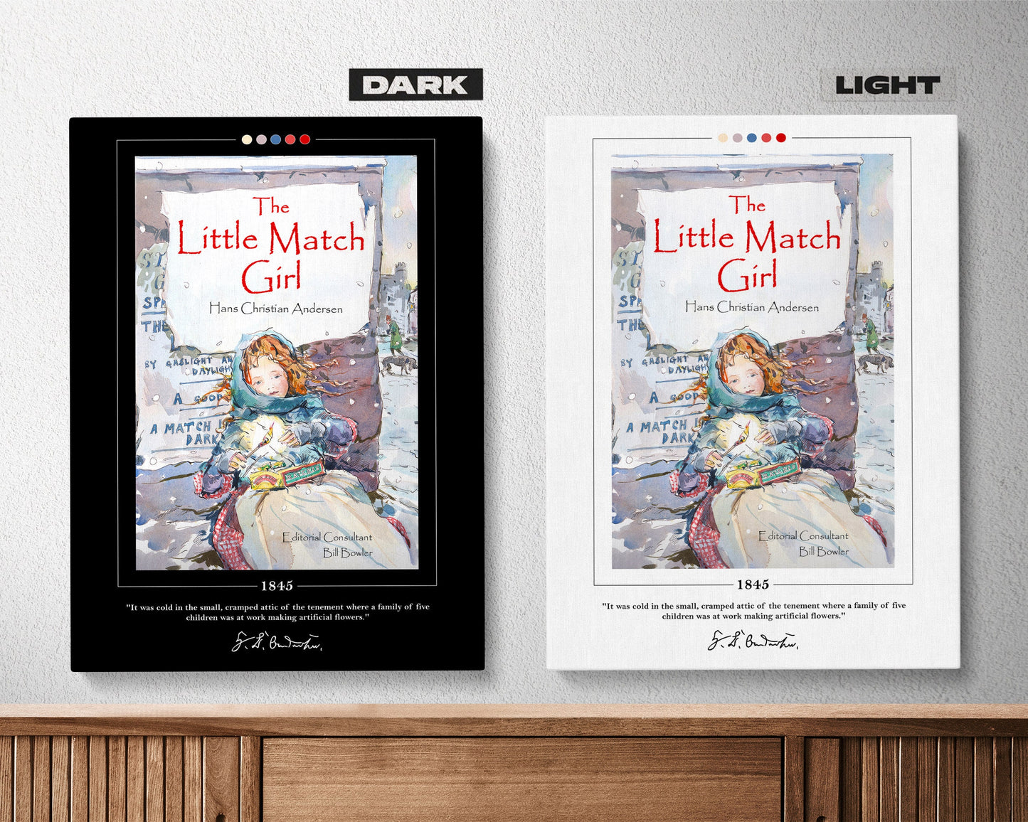 The Little Match Girl Book Cover Poster | Hans Christian Andersen, The Little Match Girl Poster, Book Posters, Book Art, Book Lover Gift