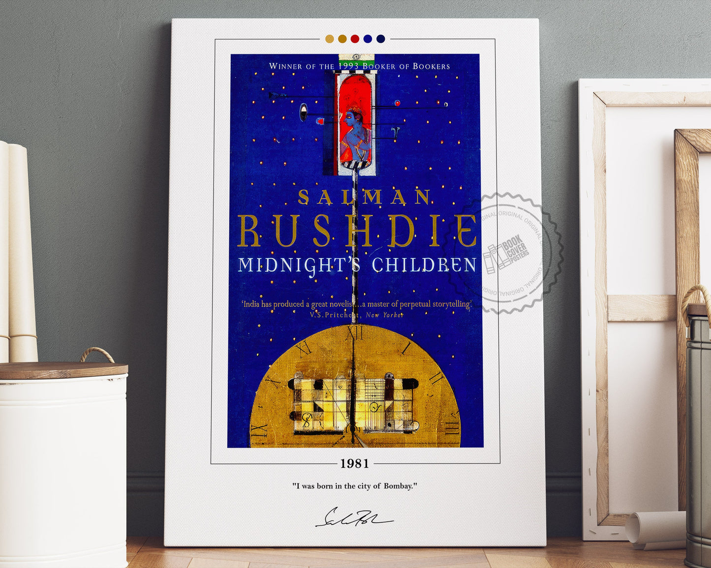 Midnight's Children Book Cover Poster | Salman Rushdie, Midnight's Children Poster, Book Posters, Canvas Wall Art, Book Art, Book Lover Gift