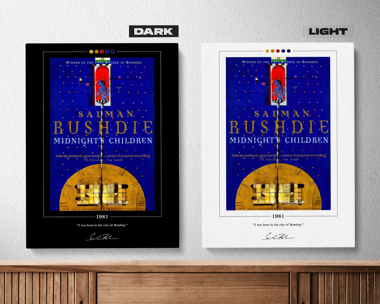 Midnight's Children Book Cover Poster | Salman Rushdie, Midnight's Children Poster, Book Posters, Canvas Wall Art, Book Art, Book Lover Gift