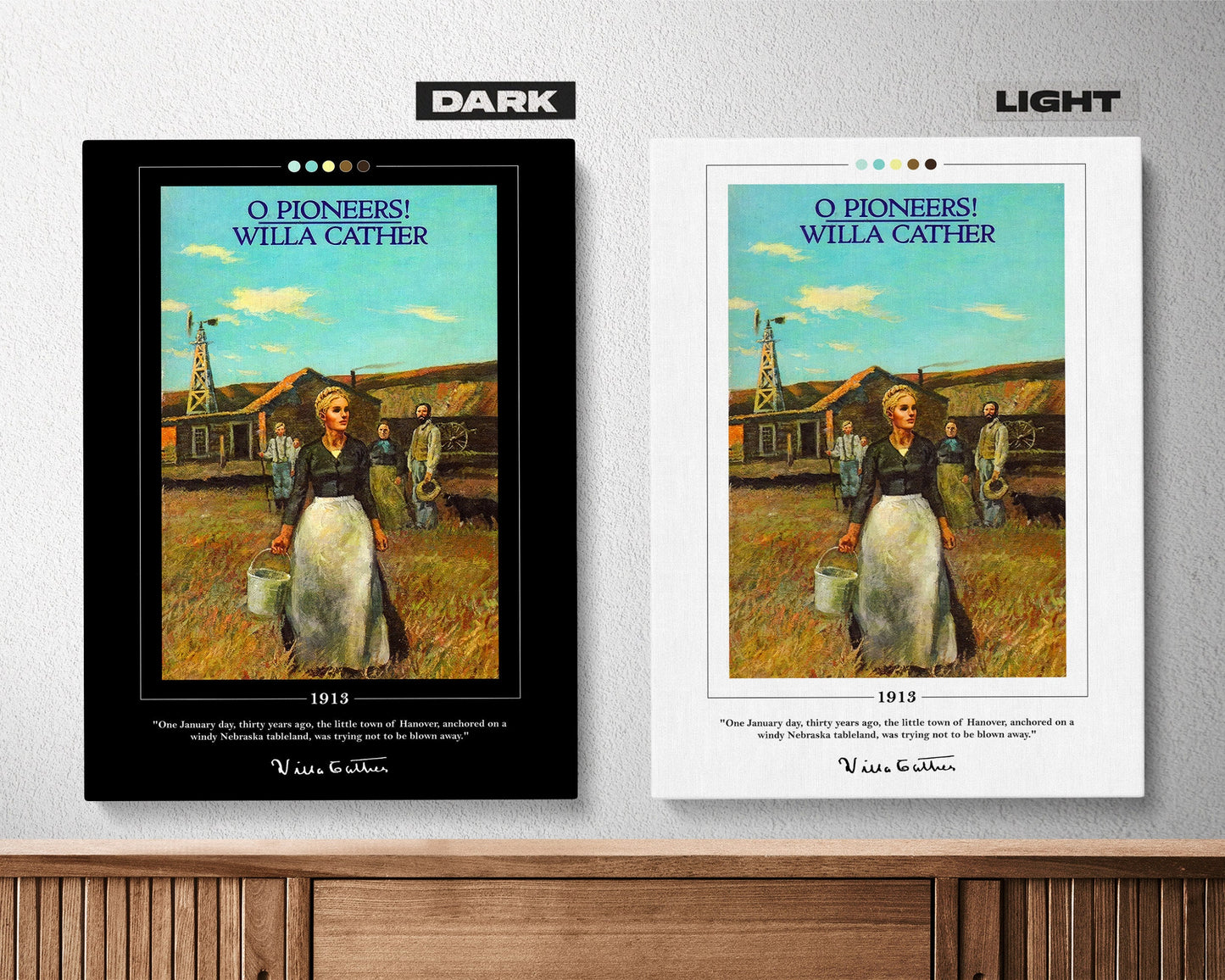 O Pioneers Book Cover Poster | Willa Cather, O Pioneers Poster, O Pioneers Print, Book Posters, Canvas Wall Art, Book Art, Book Lover Gift
