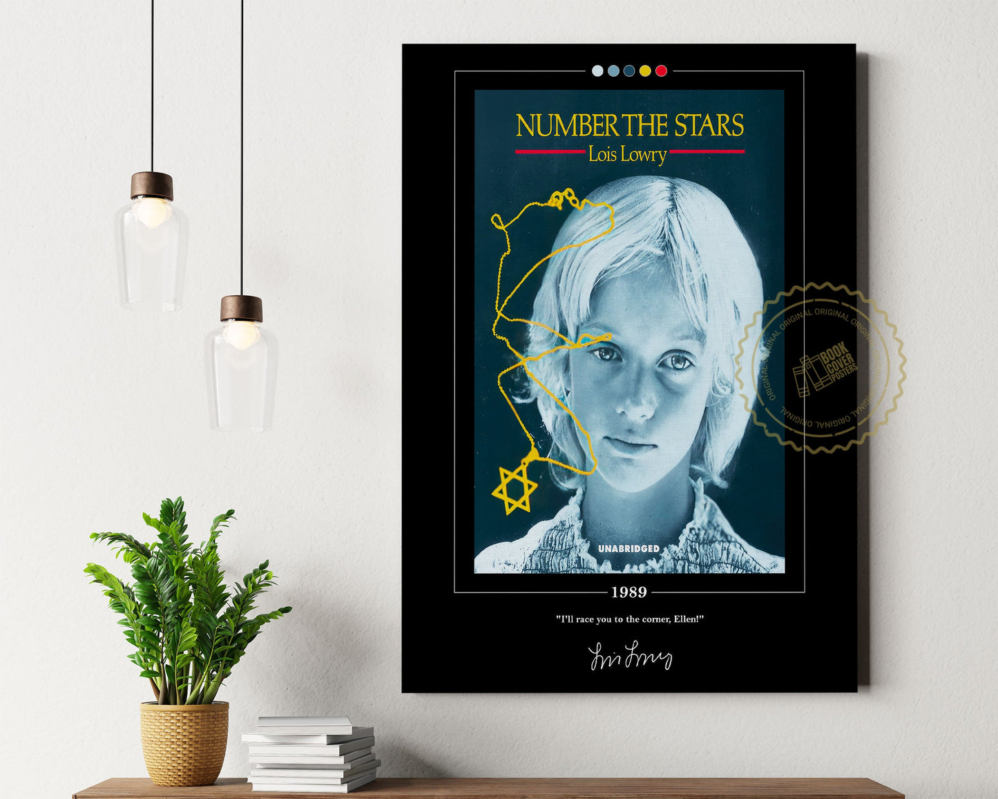 Number the Stars Book Cover Poster | Lois Lowry, Number the Stars Poster, Book Posters, Canvas Wall Art, Book Art, Book Lover Gift