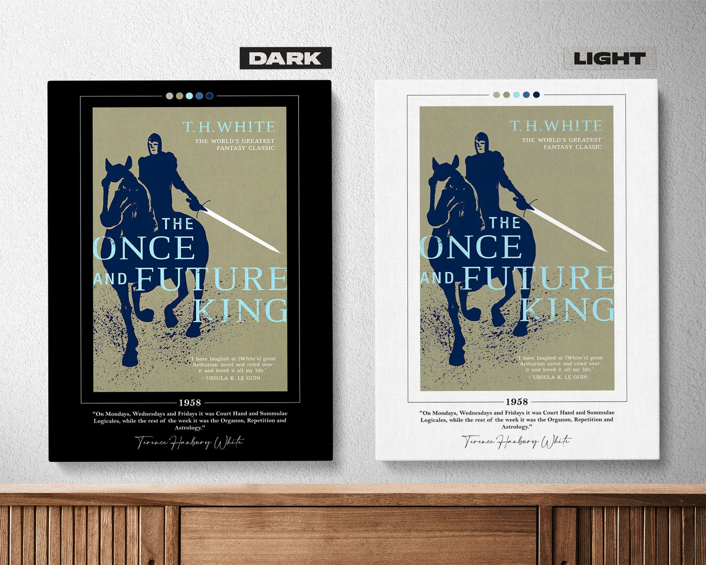 The Once and Future King Book Cover Poster | T. H. White, The Once and Future King Poster, Book Posters, Canvas Wall Art, Book Lover Gift