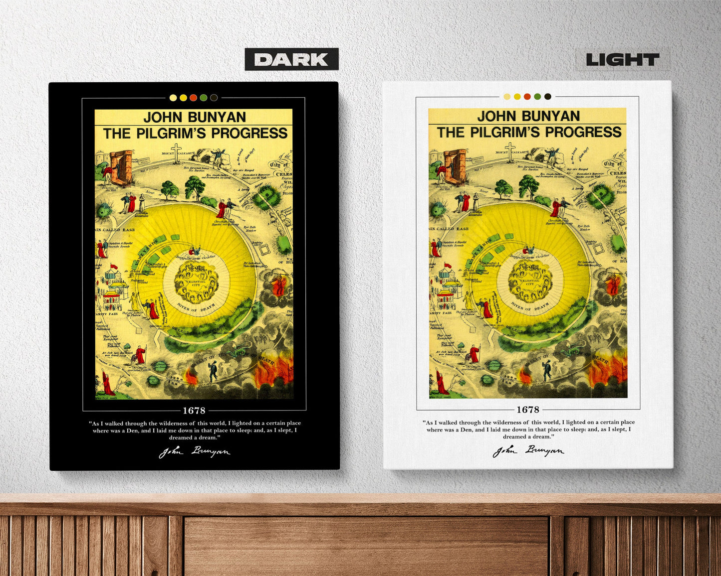 The Pilgrim's Progress Book Cover Poster | John Bunyan, The Pilgrim's Progress Poster, Book Posters, Canvas Wall Art, Book Lover Gift