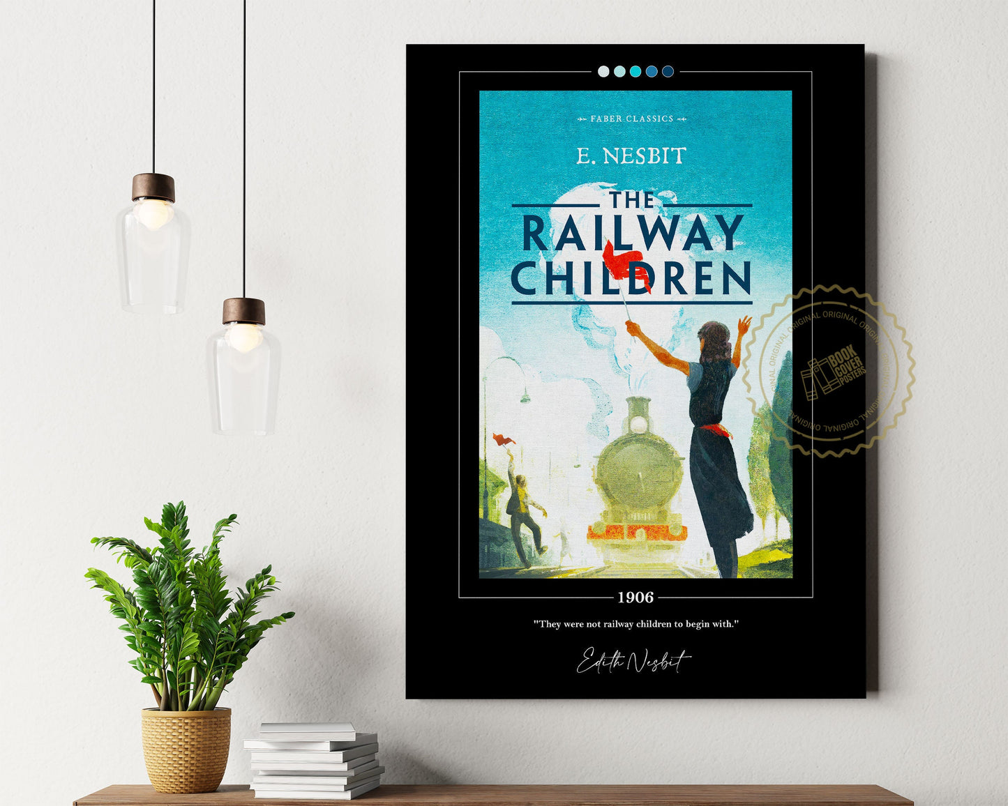 The Railway Children Book Cover Poster | E. Nesbit, The Railway Children Poster, Book Posters, Book Art, Canvas Wall Art, Book Lover Gift